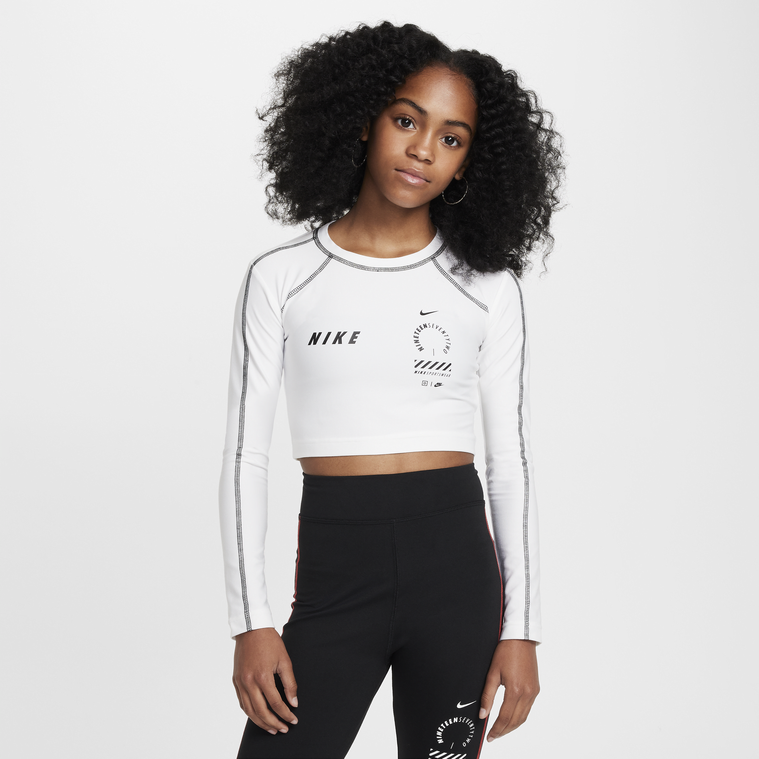 Nike Sportswear croptop met lange mouwen voor Wit