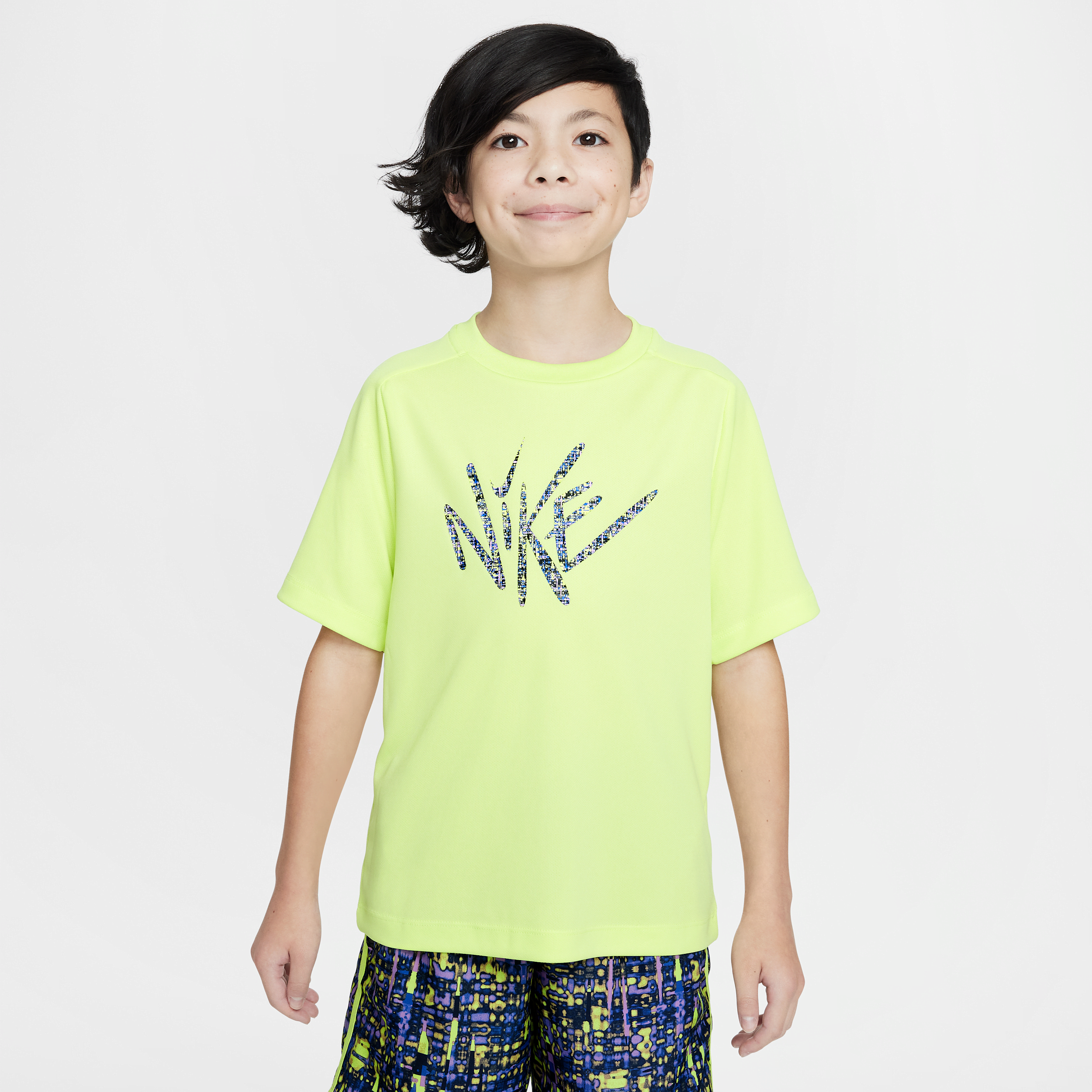 Haut à manches courtes Dri-FIT Nike Multi pour ado (garçon) - Jaune