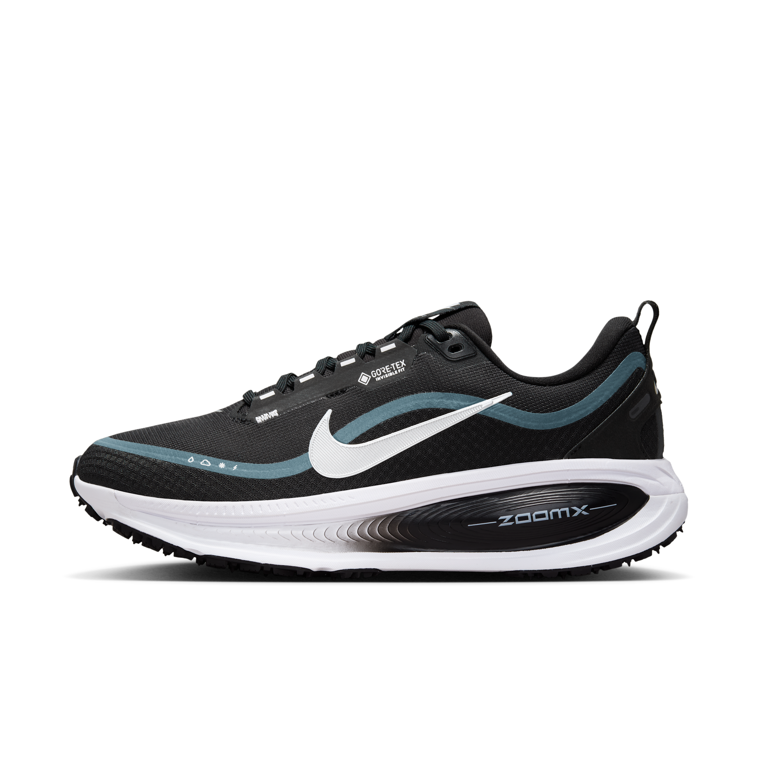 Thumbnail - Nike Vomero 18 GORE-TEX Wasserdichter Straßenlaufschuh mit reflektierenden Designakzenten (Damen) - Schwarz