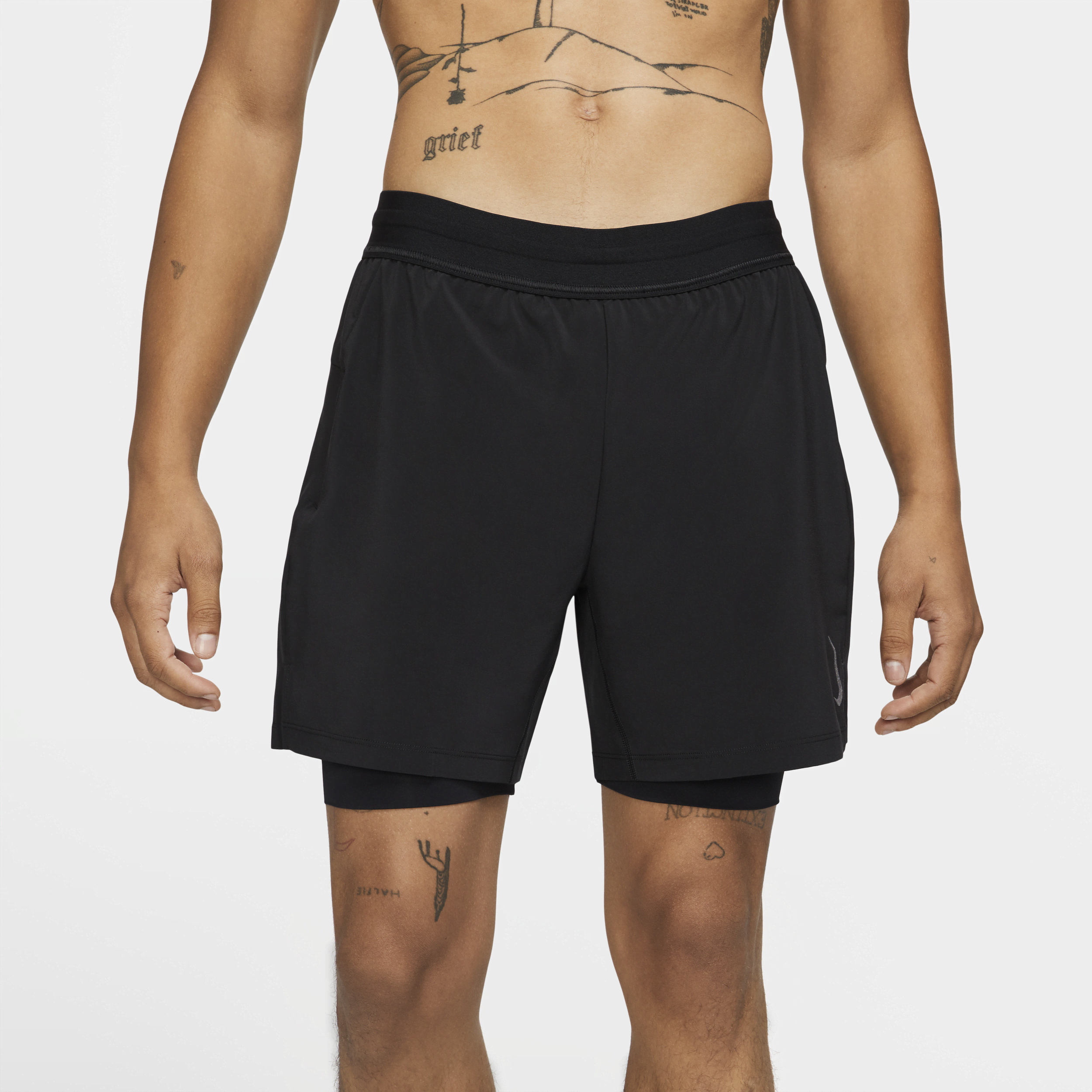 nike black yoga shorts