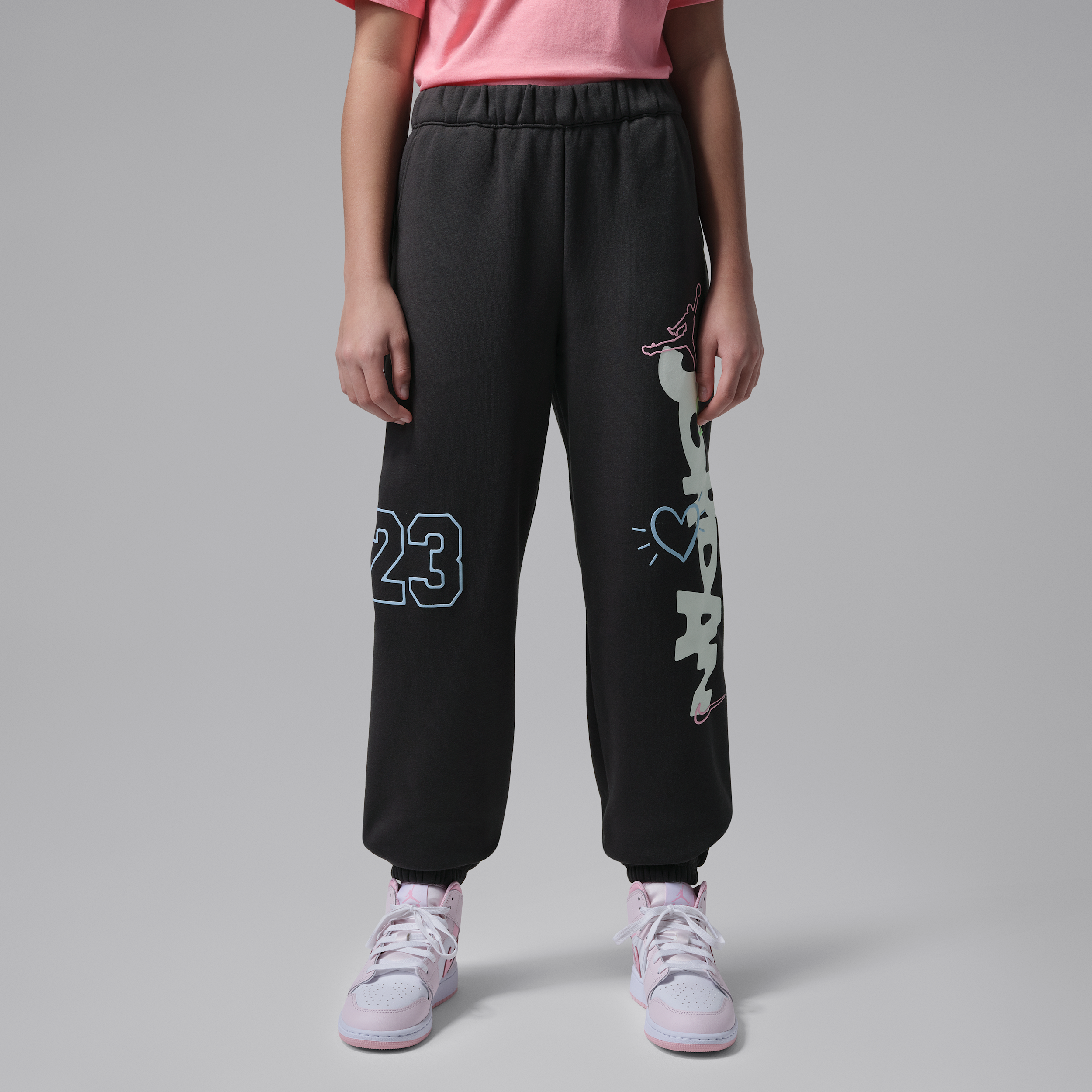 Pantaloni in fleece Jordan Love is in the Air – Ragazzo/a - Nero