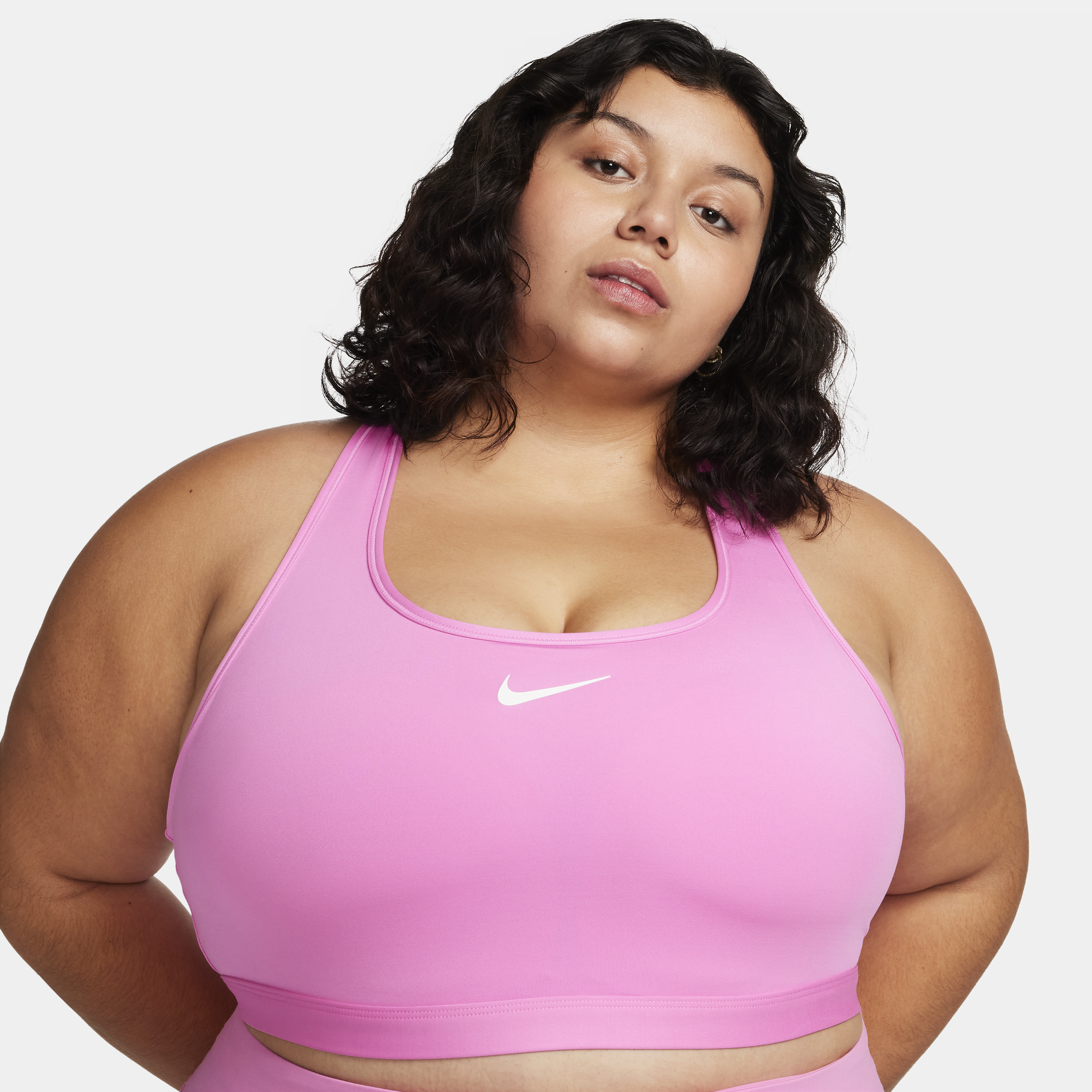 Thumbnail - Nike Swoosh Medium Support Sport-BH mit Polster für Damen - Rot