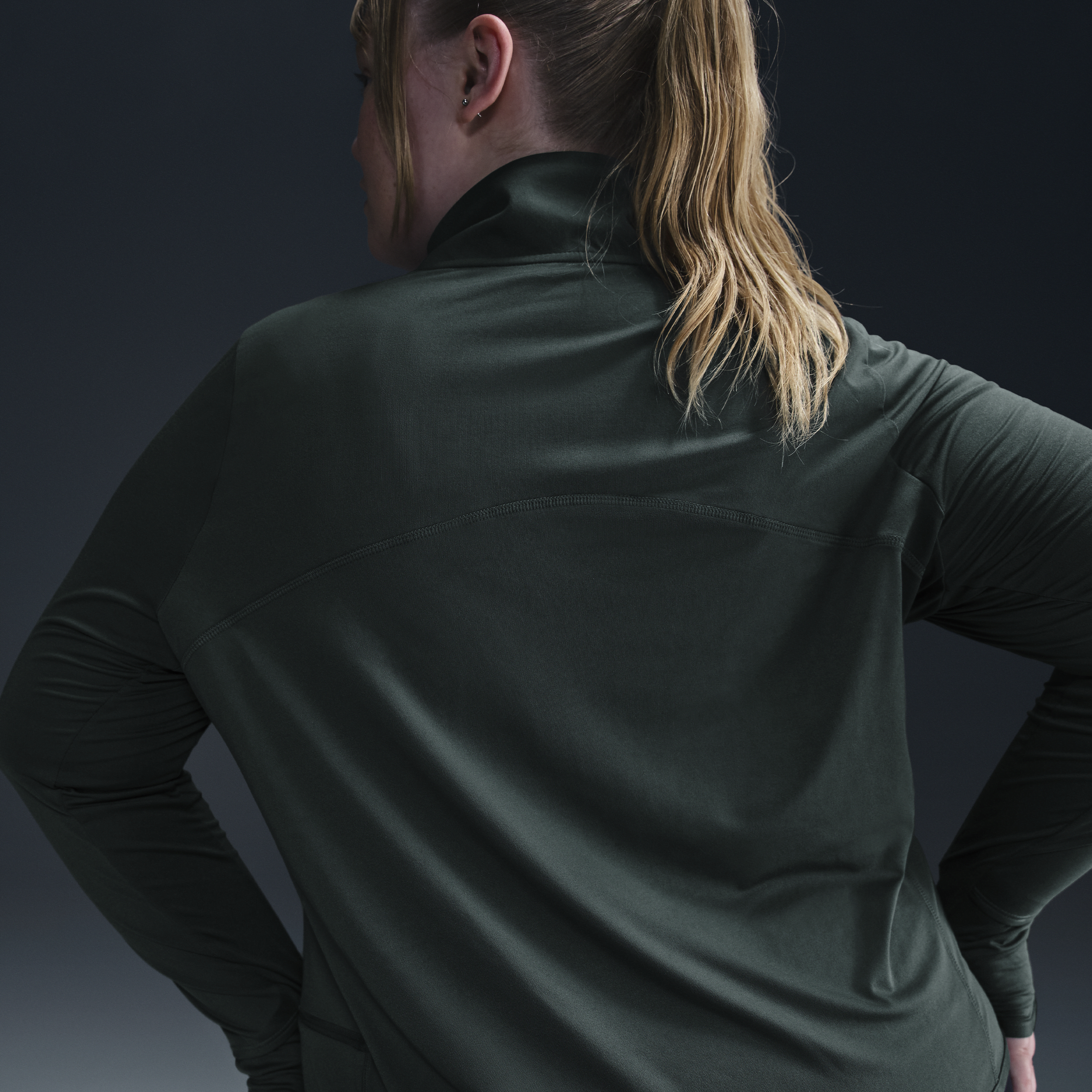 Haut de running à 1/4 de zip Nike Dri-FIT Swift Element UV pour femme - Vert