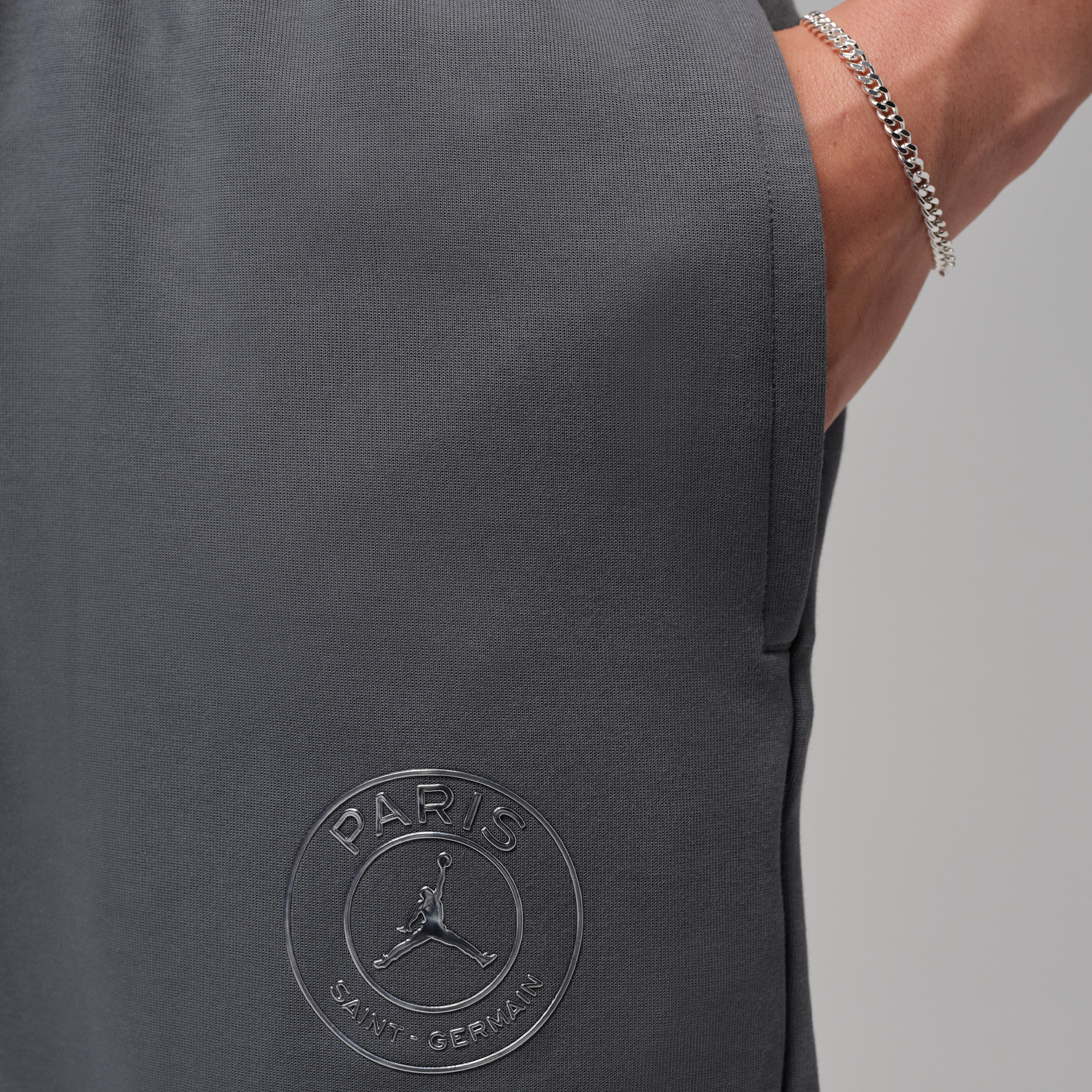 Thumbnail - Paris Saint-Germain Hoop Fleece Hose (Herren) - Grau