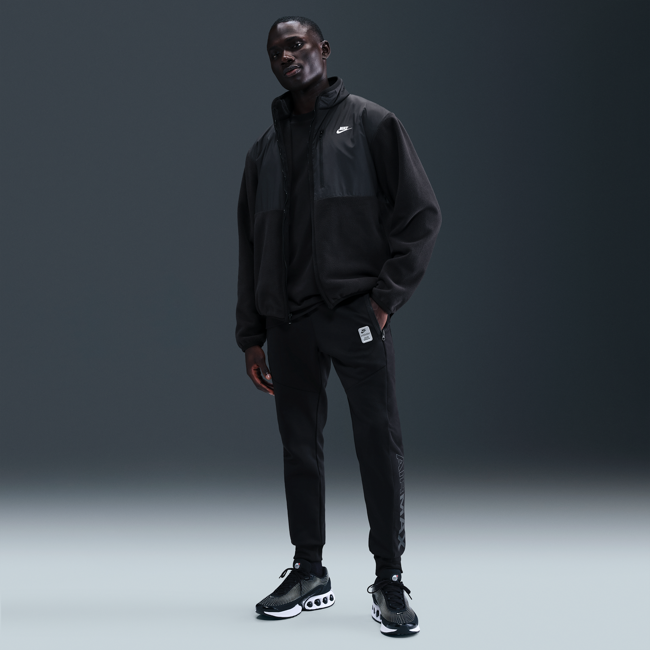 Nike Air Max Mens Poly-Knit Joggers - Black - Polyester