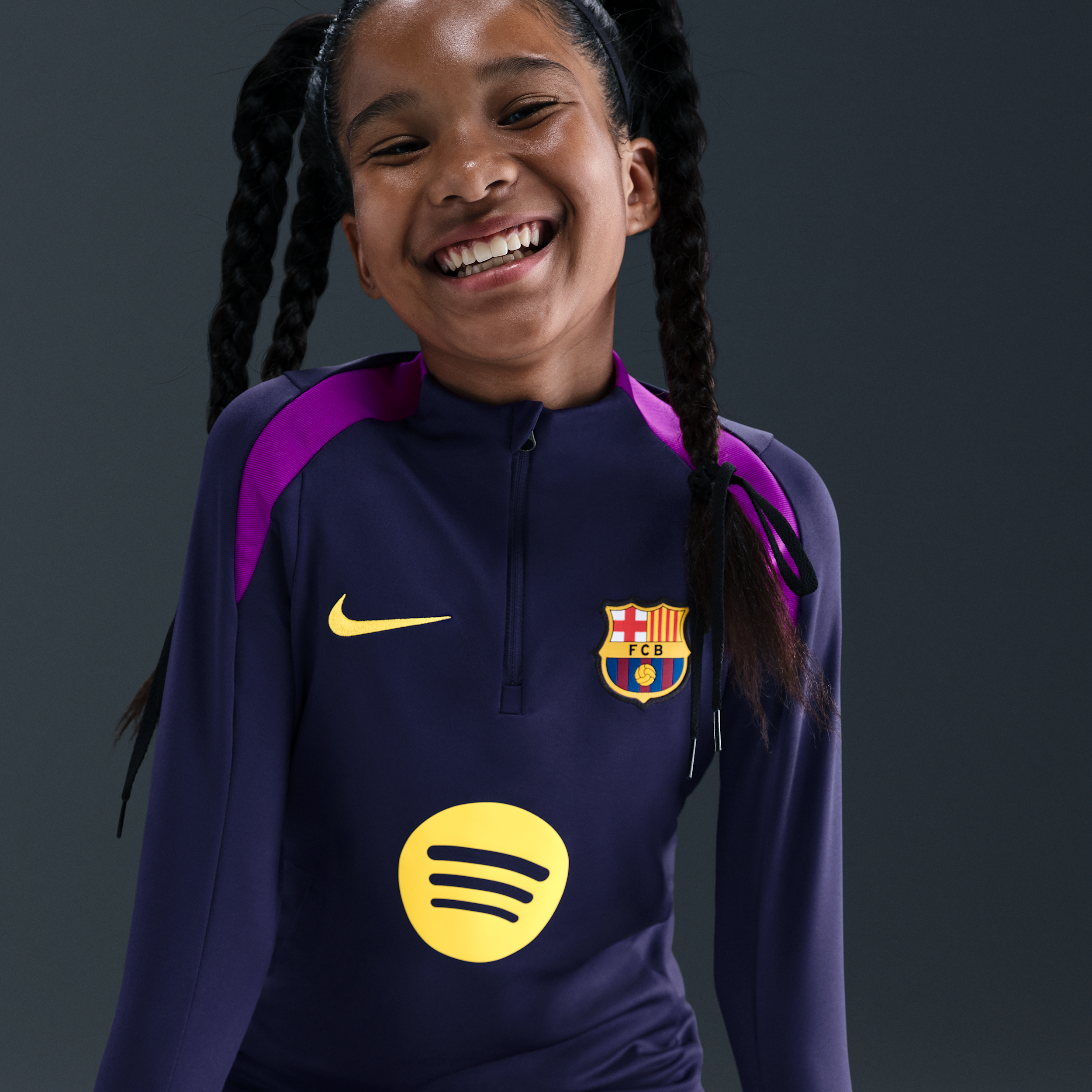Thumbnail - FC Barcelona Strike Nike Dri-FIT Fußball-Drill-Oberteil (ältere Kinder) - Lila