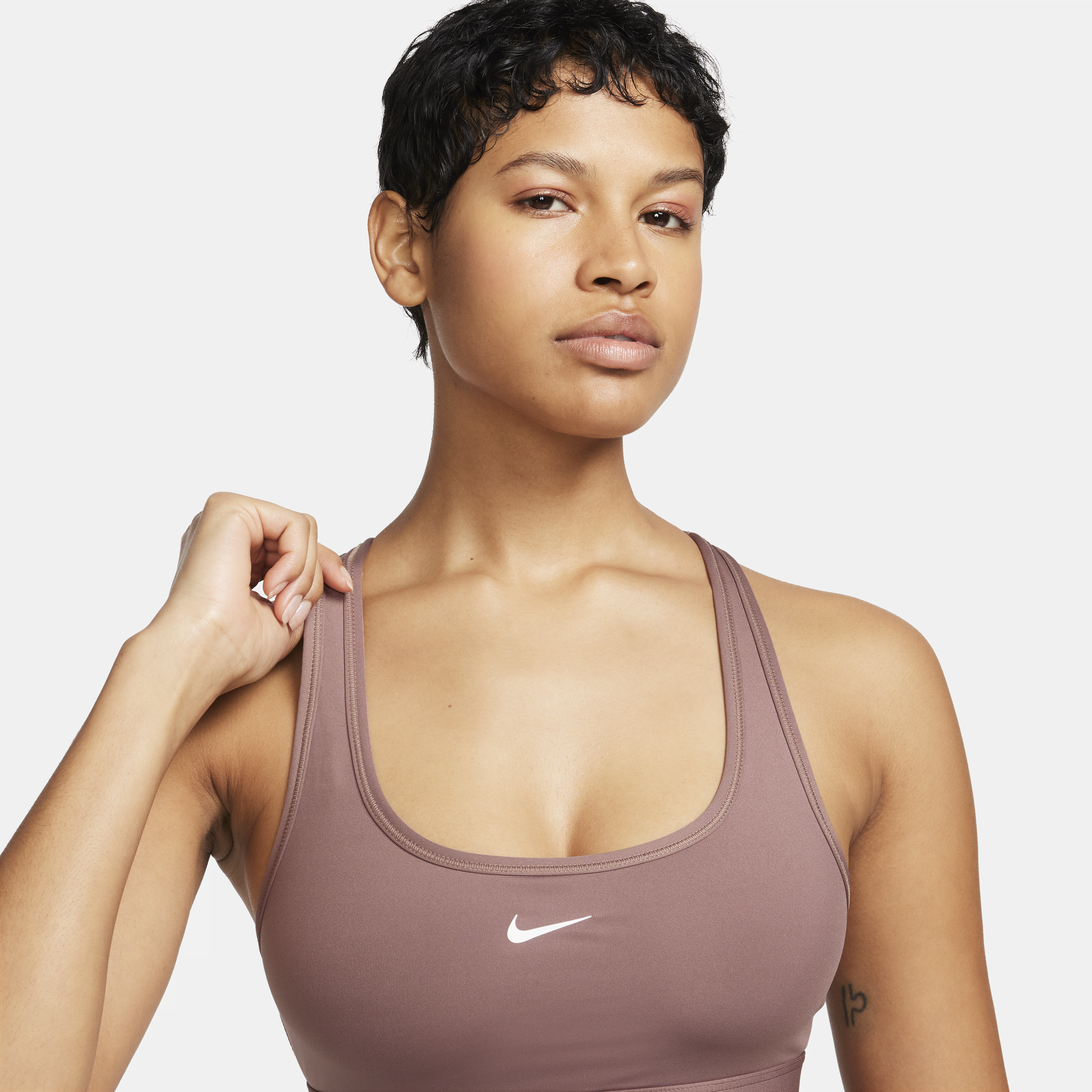 Nike Swoosh Light Support non-padded sport-bh Paars