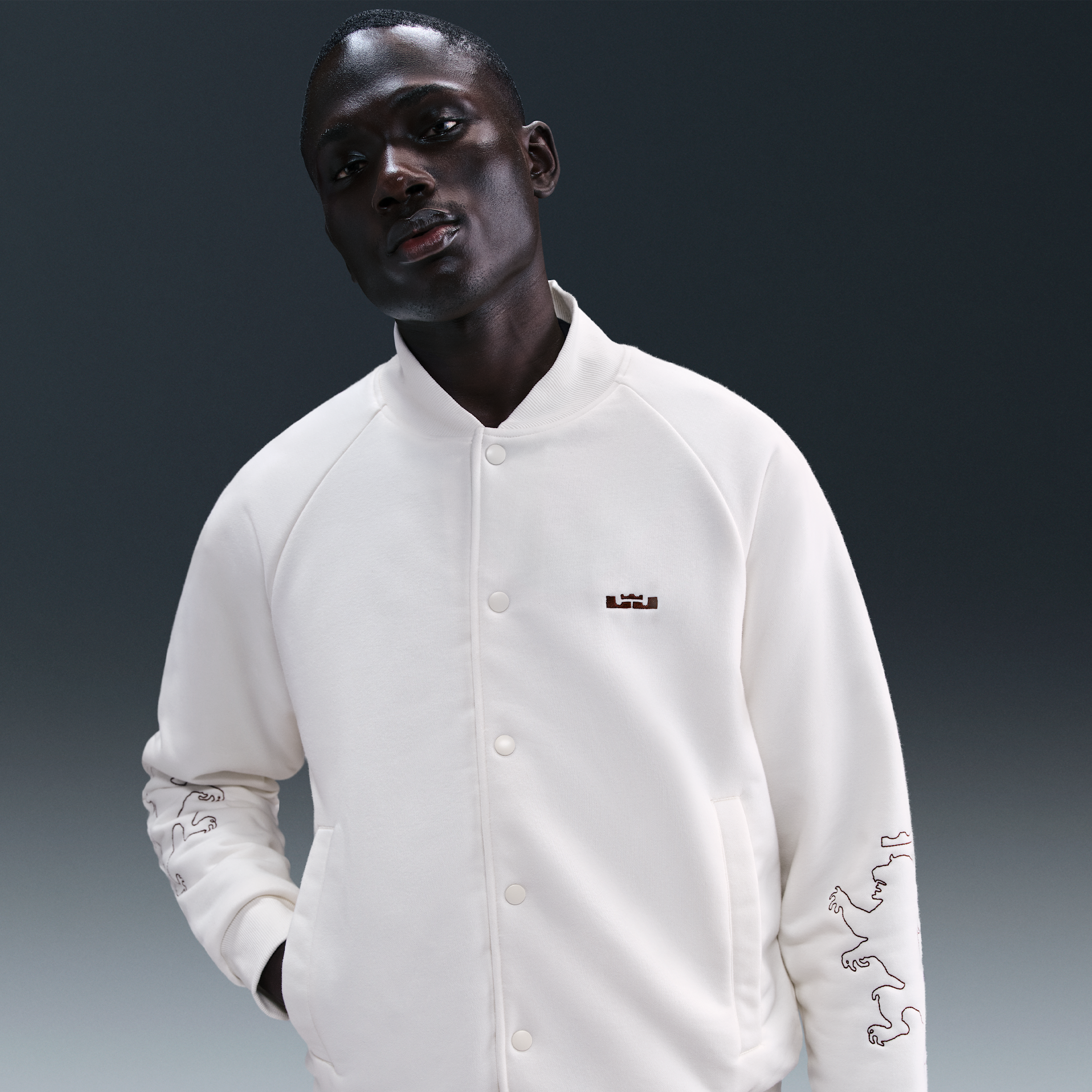 Nike LeBron Standard Issue Mens Therma-FIT Filled Jacket - White - Polyester/Cotton