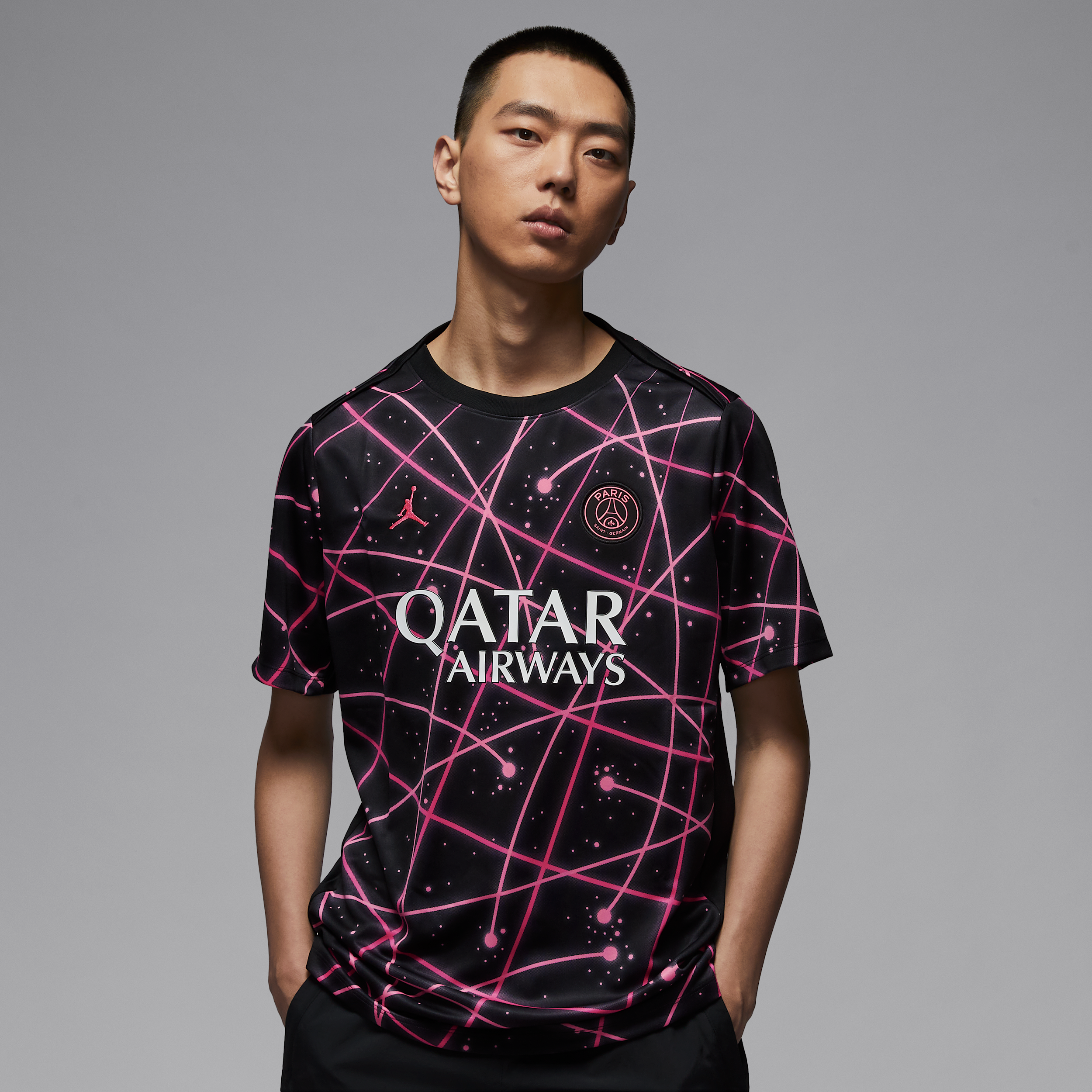 Nike Paris Saint-Germain Academy Pro Dri-FIT warming-up voetbalshirt met korte mouwen voor heren Zwart