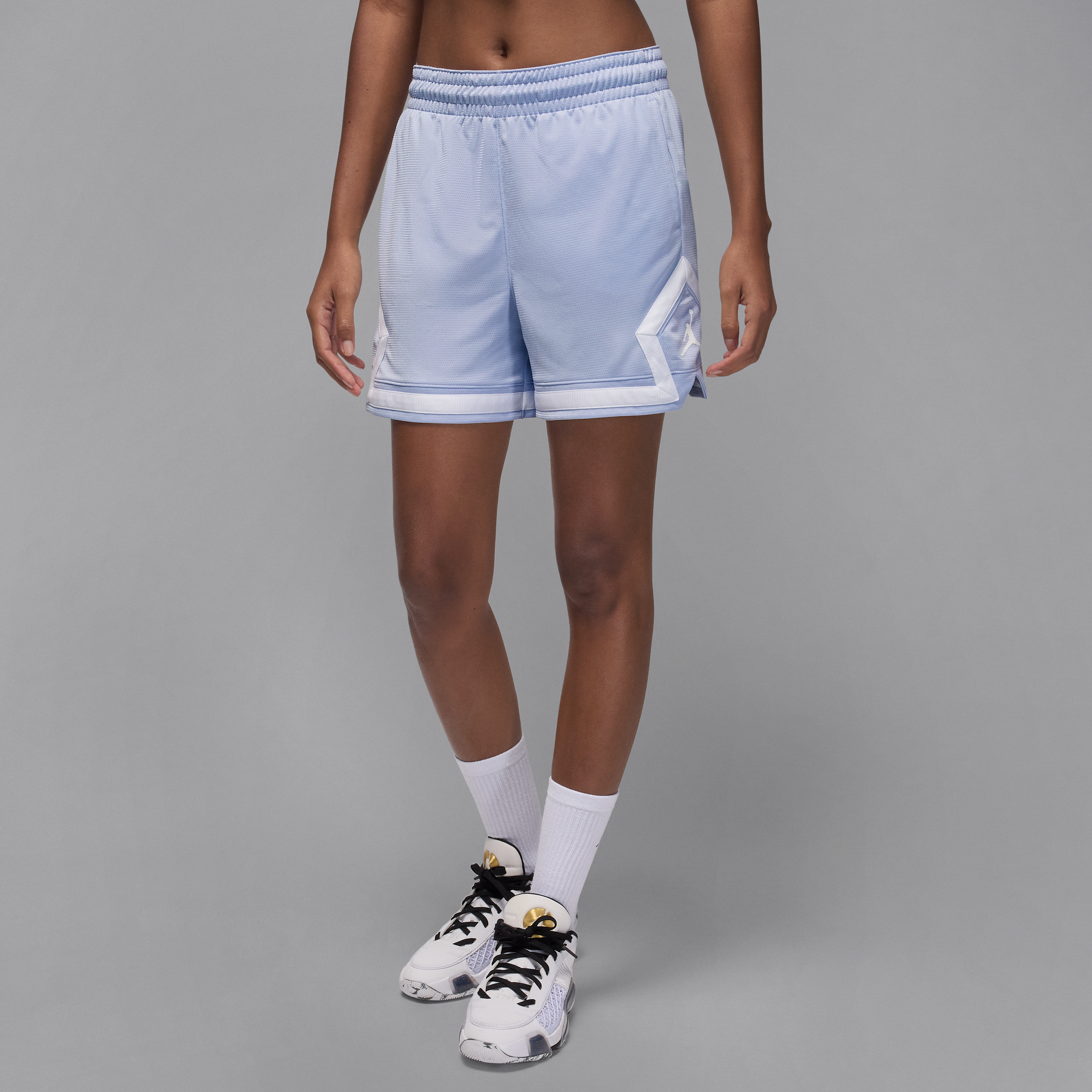 Nike Jordan Sport Womens 10cm (approx.) Diamond Shorts - Grey - Polyester