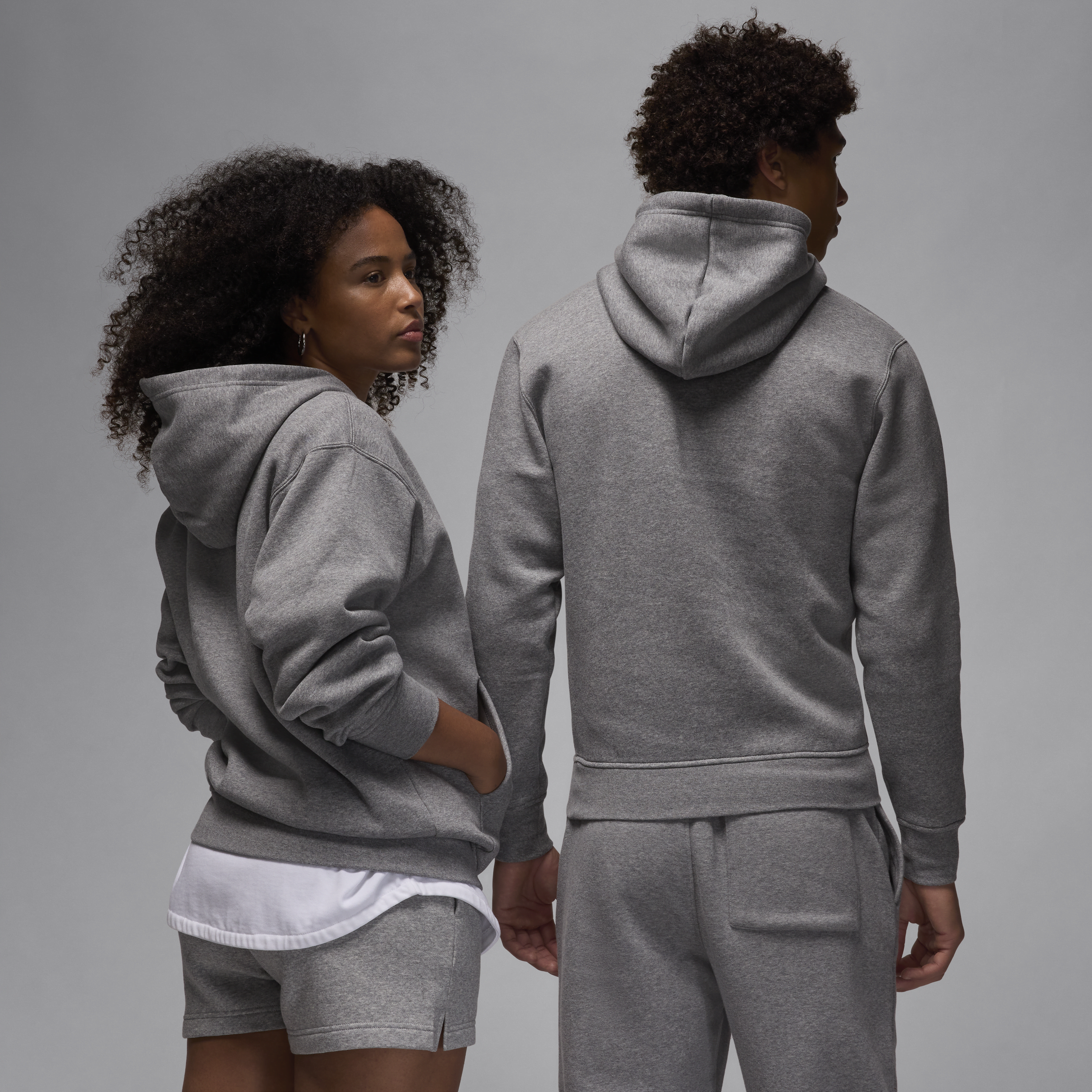 Sweat à capuche en tissu Fleece Jordan Brooklyn pour homme - Gris