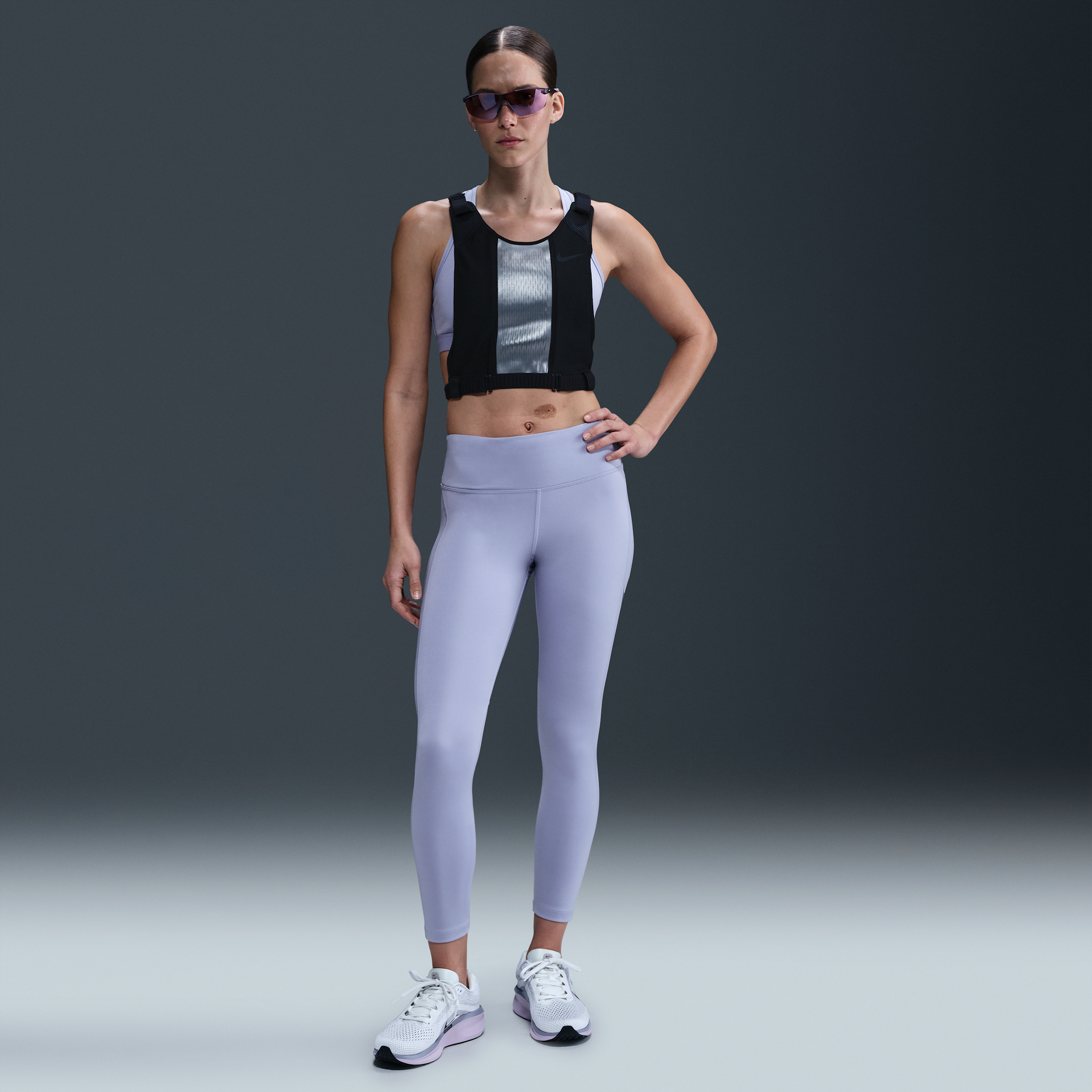 Nike Fast 7/8-legging met halfhoge taille voor dames - Paars
