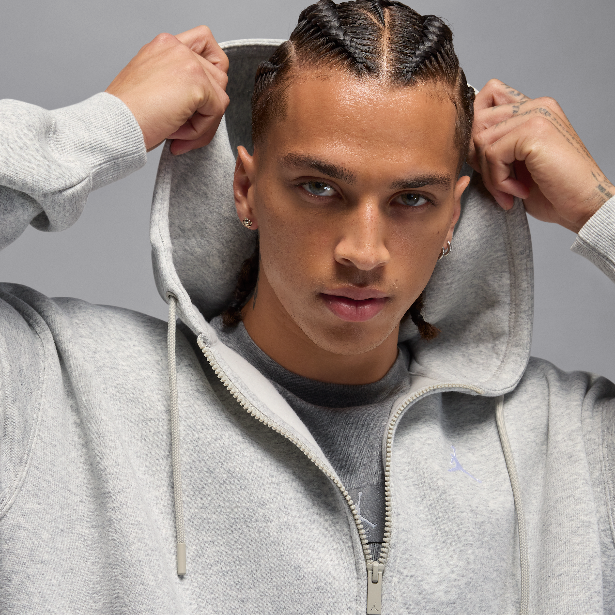 Thumbnail - Jordan Brooklyn Fleece Oversized Kapuzenjacke (Herren) - Grau