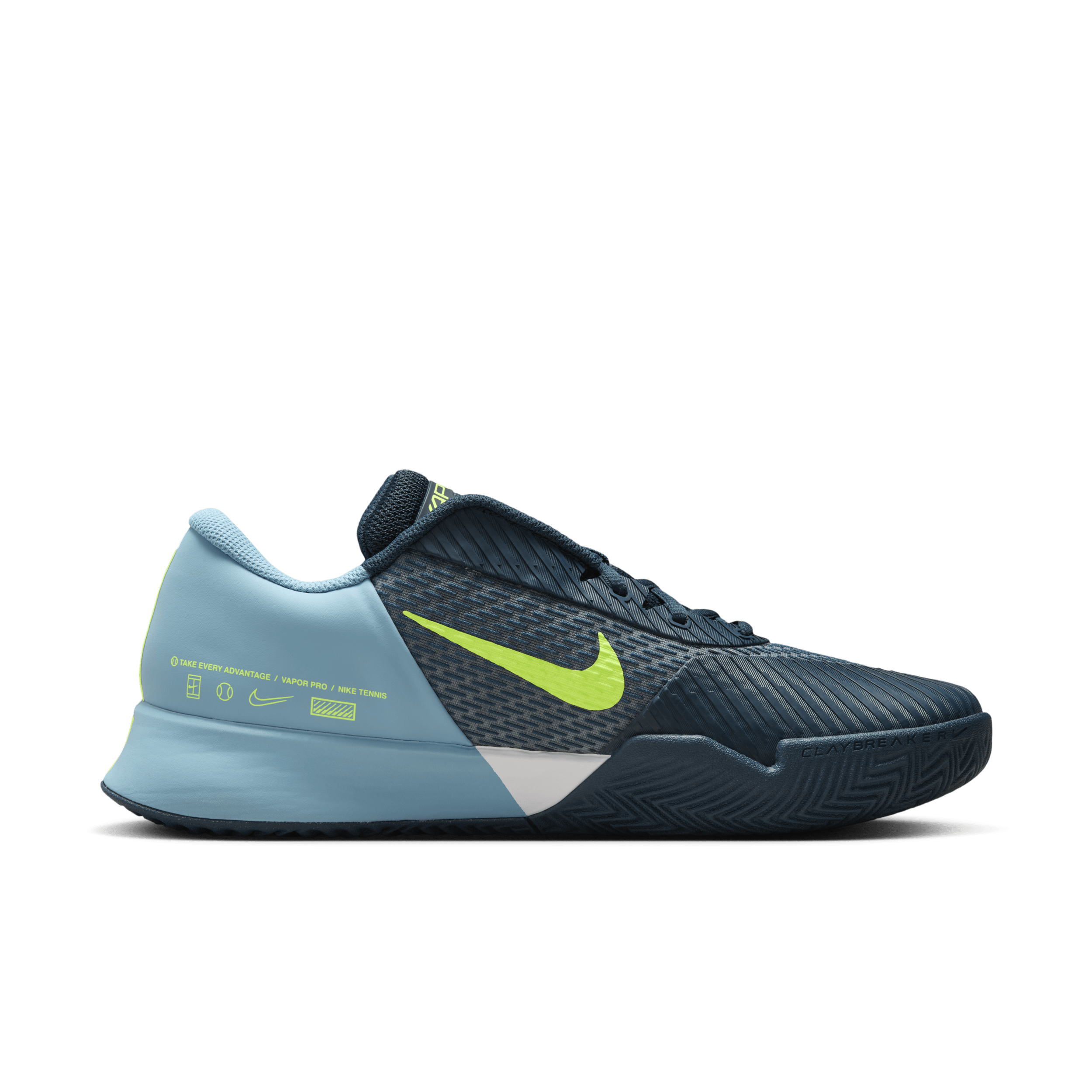 Chaussure de tennis pour terre battue NikeCourt Air Zoom Vapor Pro 2 pour homme - Bleu