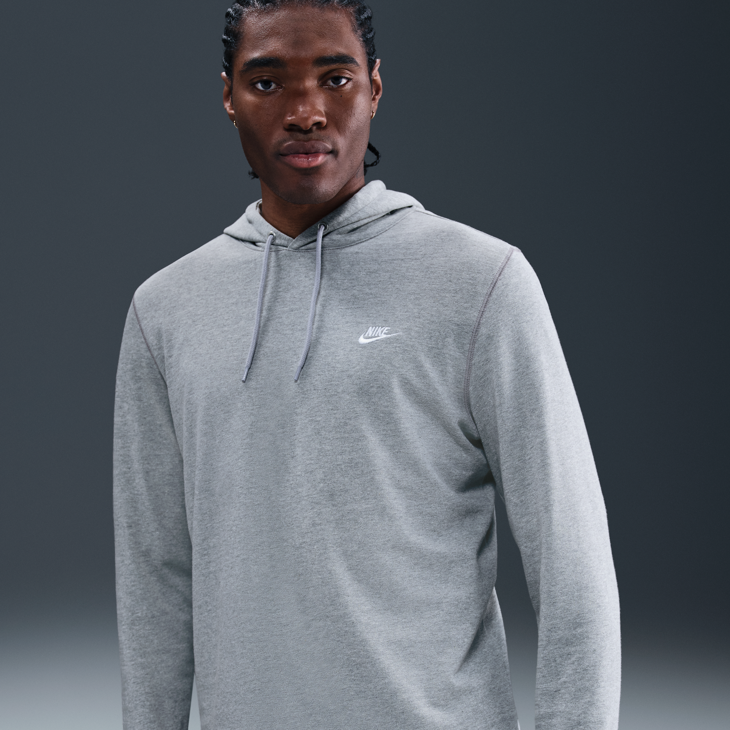 Thumbnail - Nike Club Strick-Hoodie (Herren) - Grau
