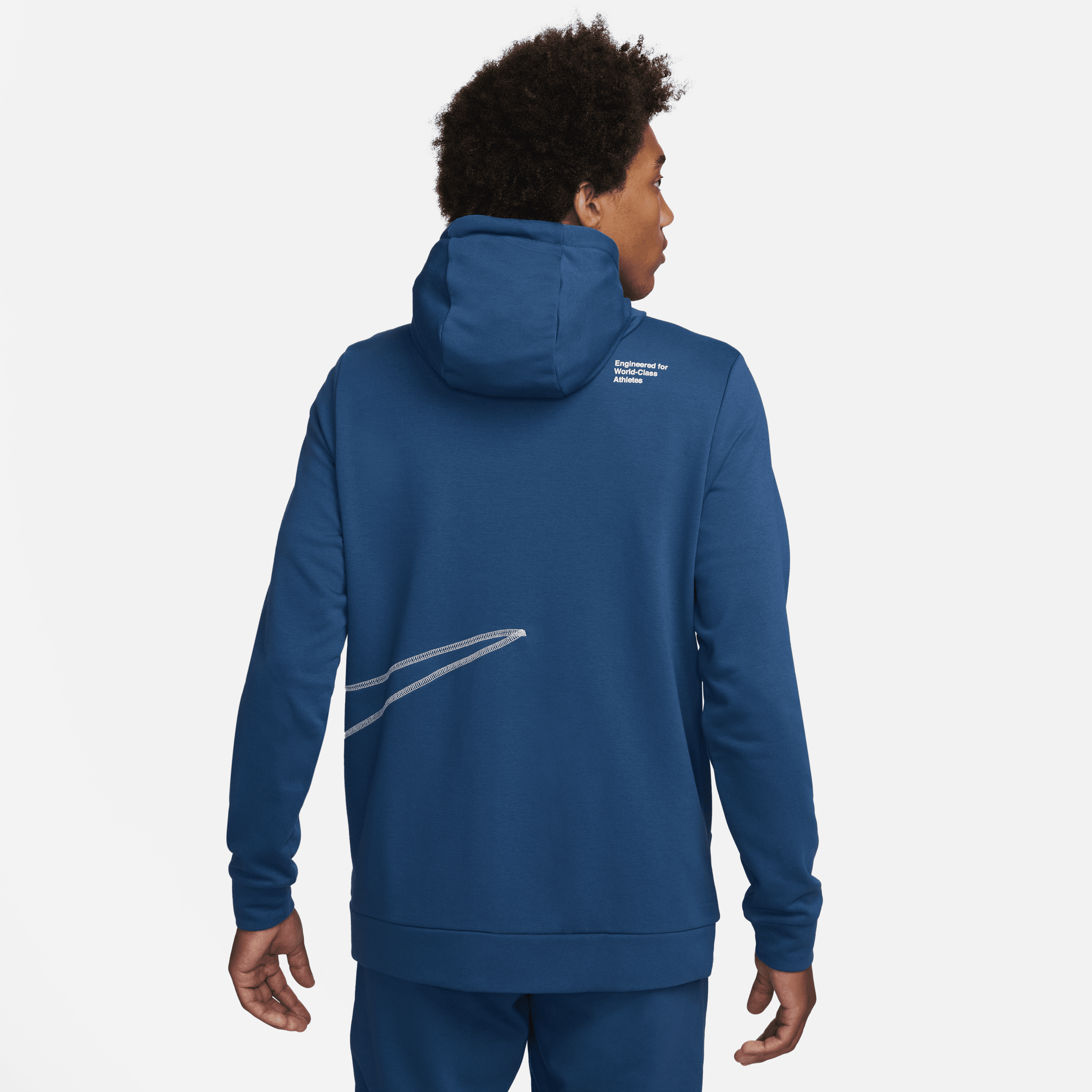 Nike Dri-FIT fitnesshoodie van fleece met rits over de hele lengte voor heren Blauw
