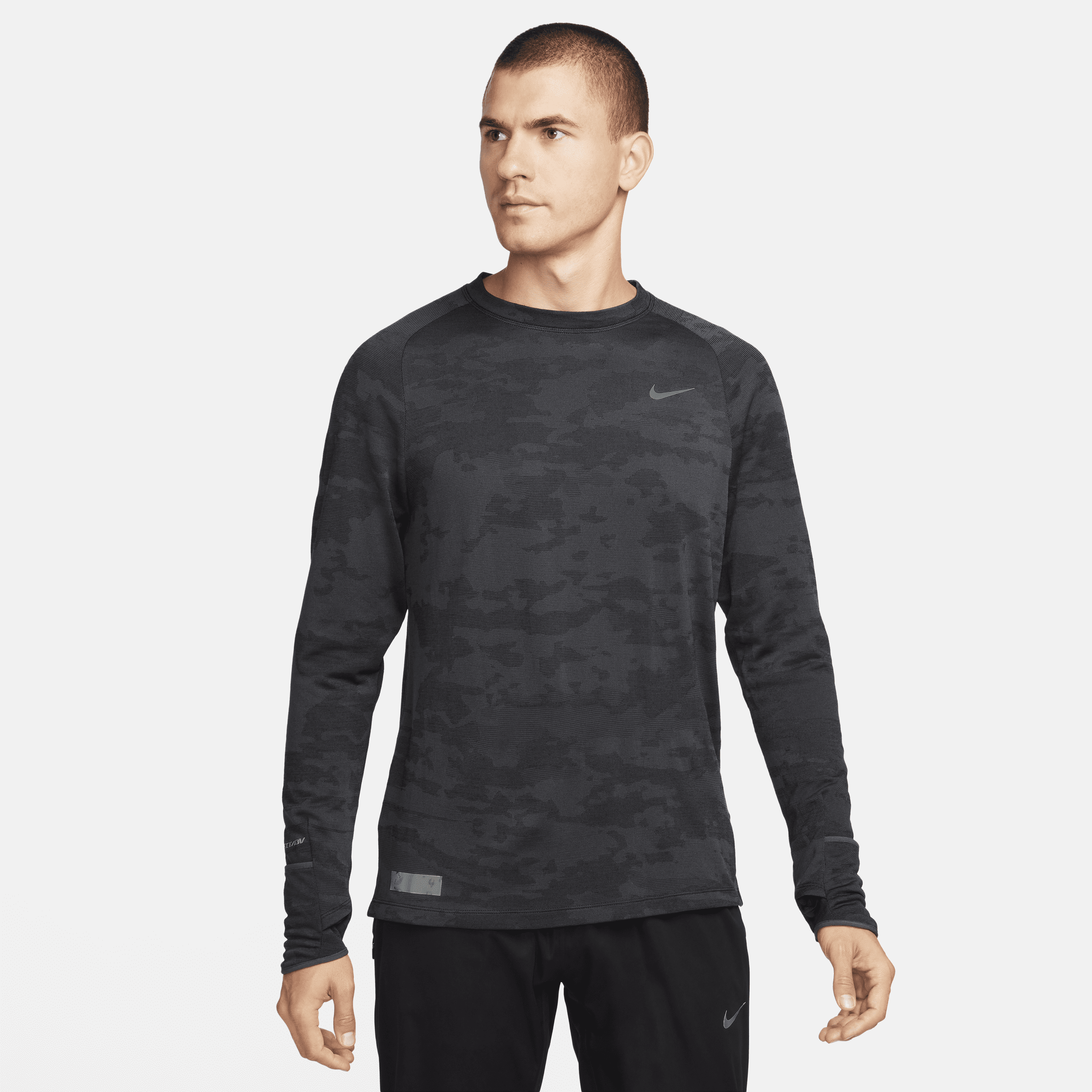 Thumbnail - Nike Therma-FIT ADV Running Division Longsleeve-Laufoberteil für Herren - Schwarz