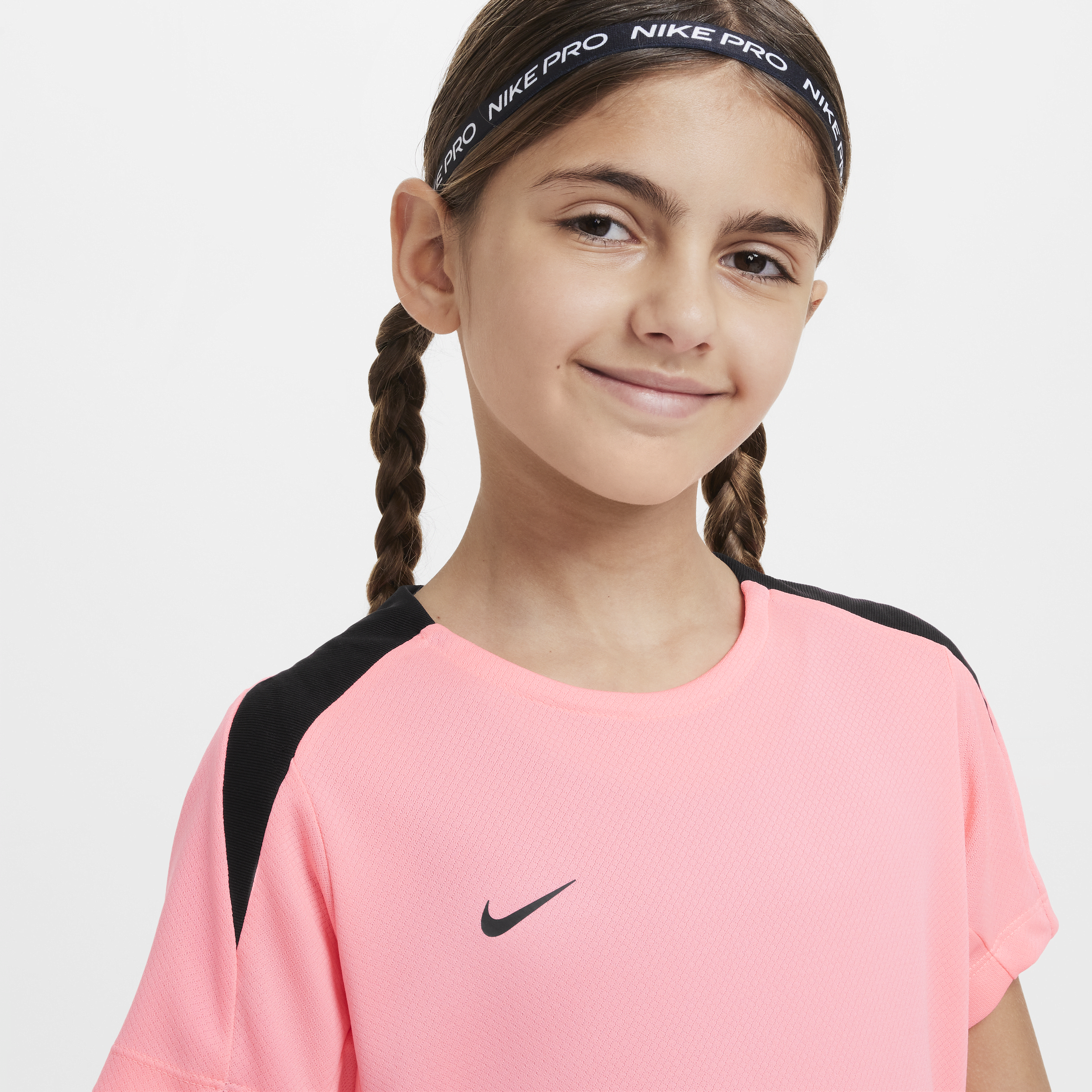 Nike Dri-FIT Strike voetbaltop met korte mouwen voor kids Roze
