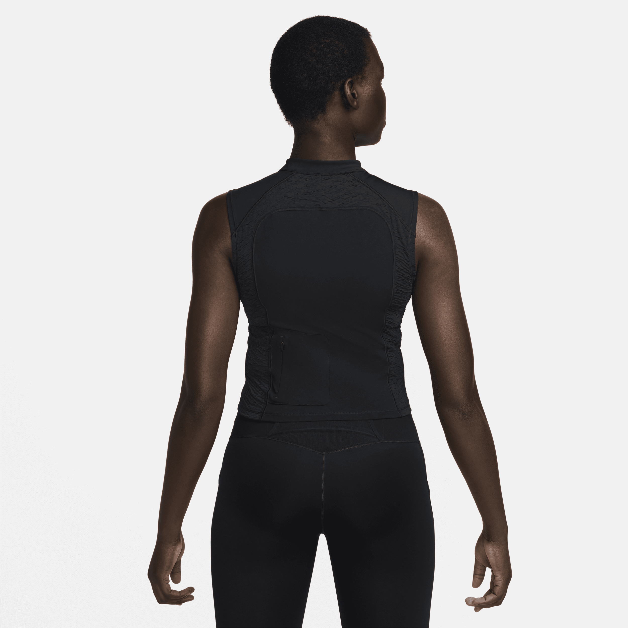 Nike Trail Dri-FIT hardlooptanktop met korte rits voor dames Zwart