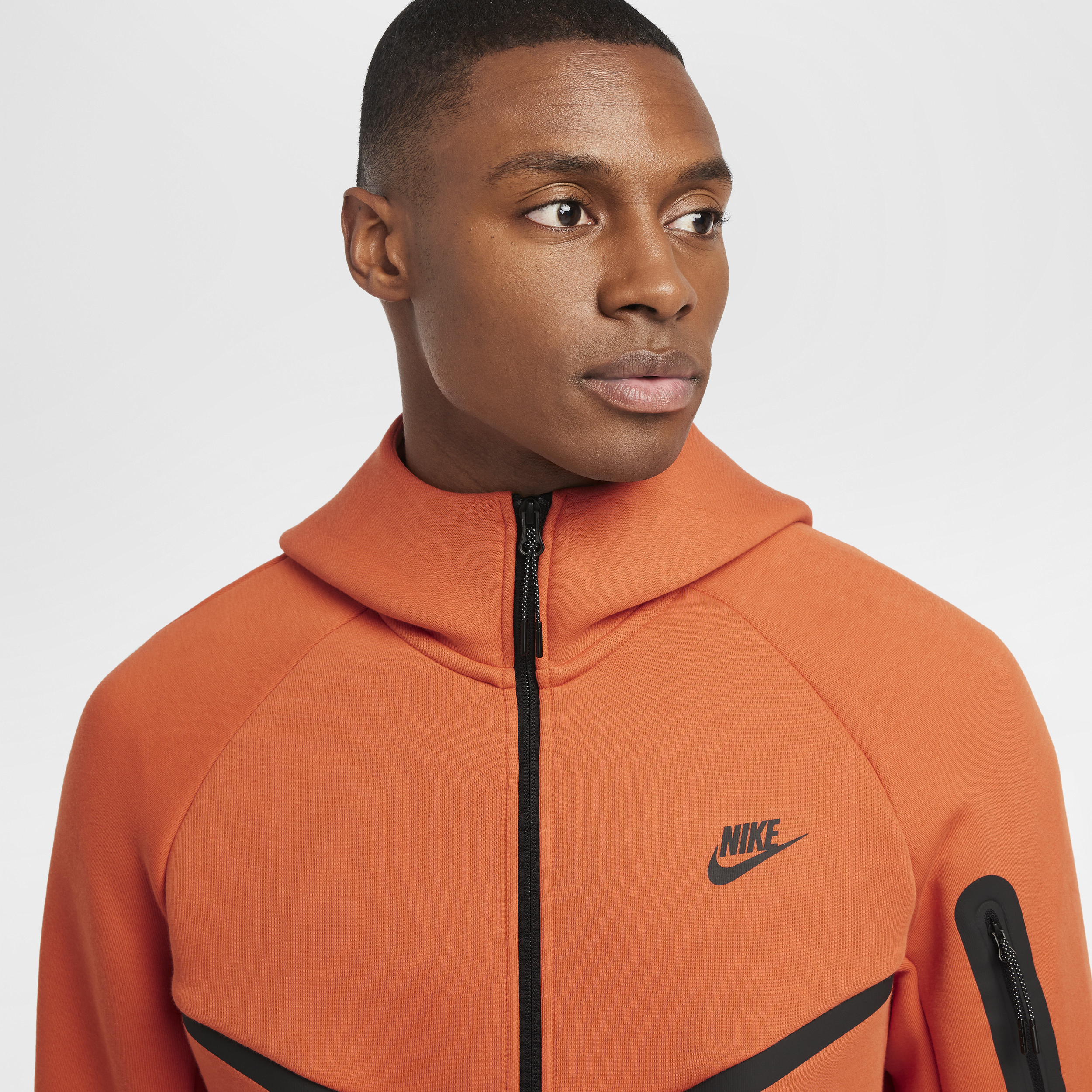 Sweat à capuche et zip Windrunner Nike Tech pour homme - Orange