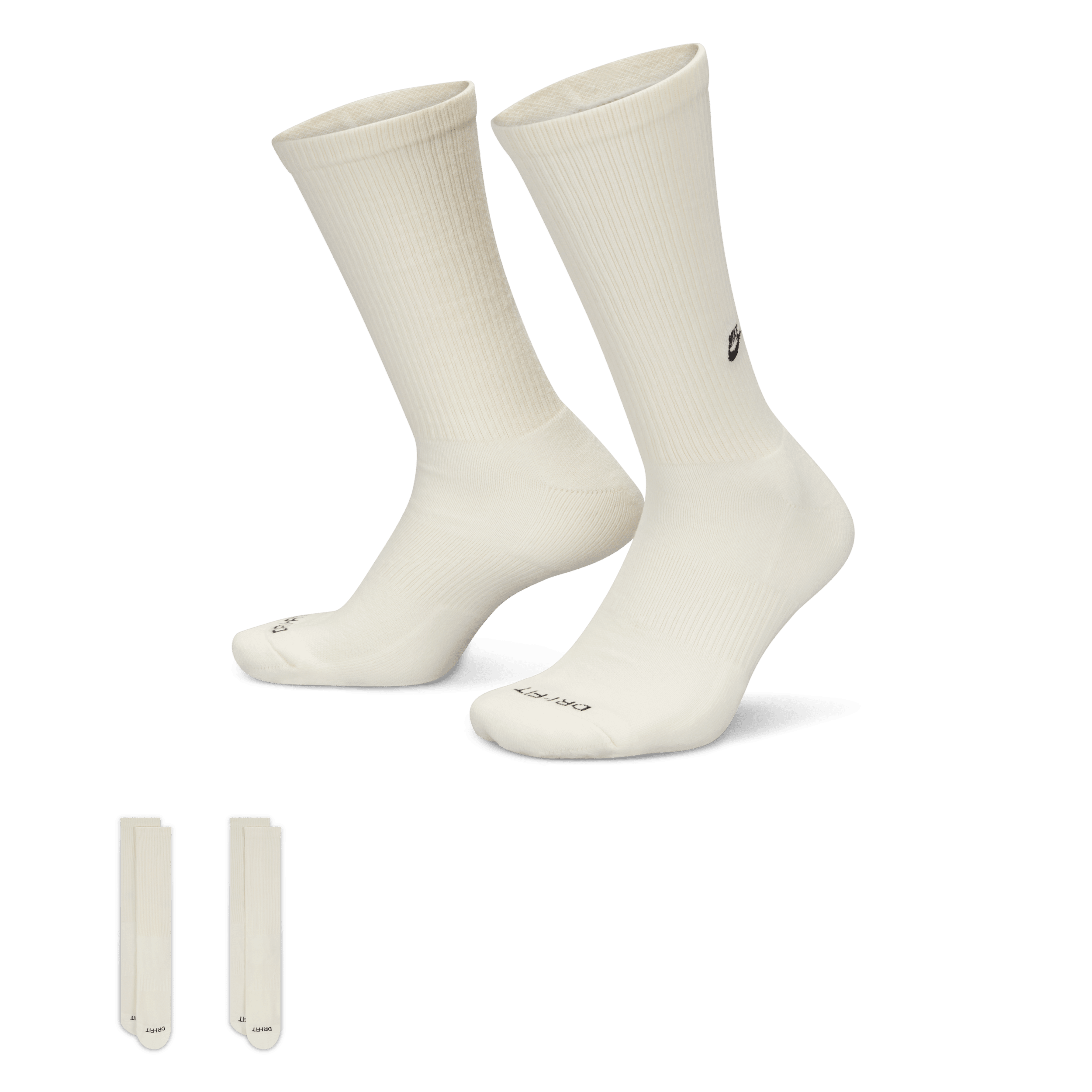 Chaussettes mi-mollet Nike Everyday Cushioned (2 paires) - Blanc