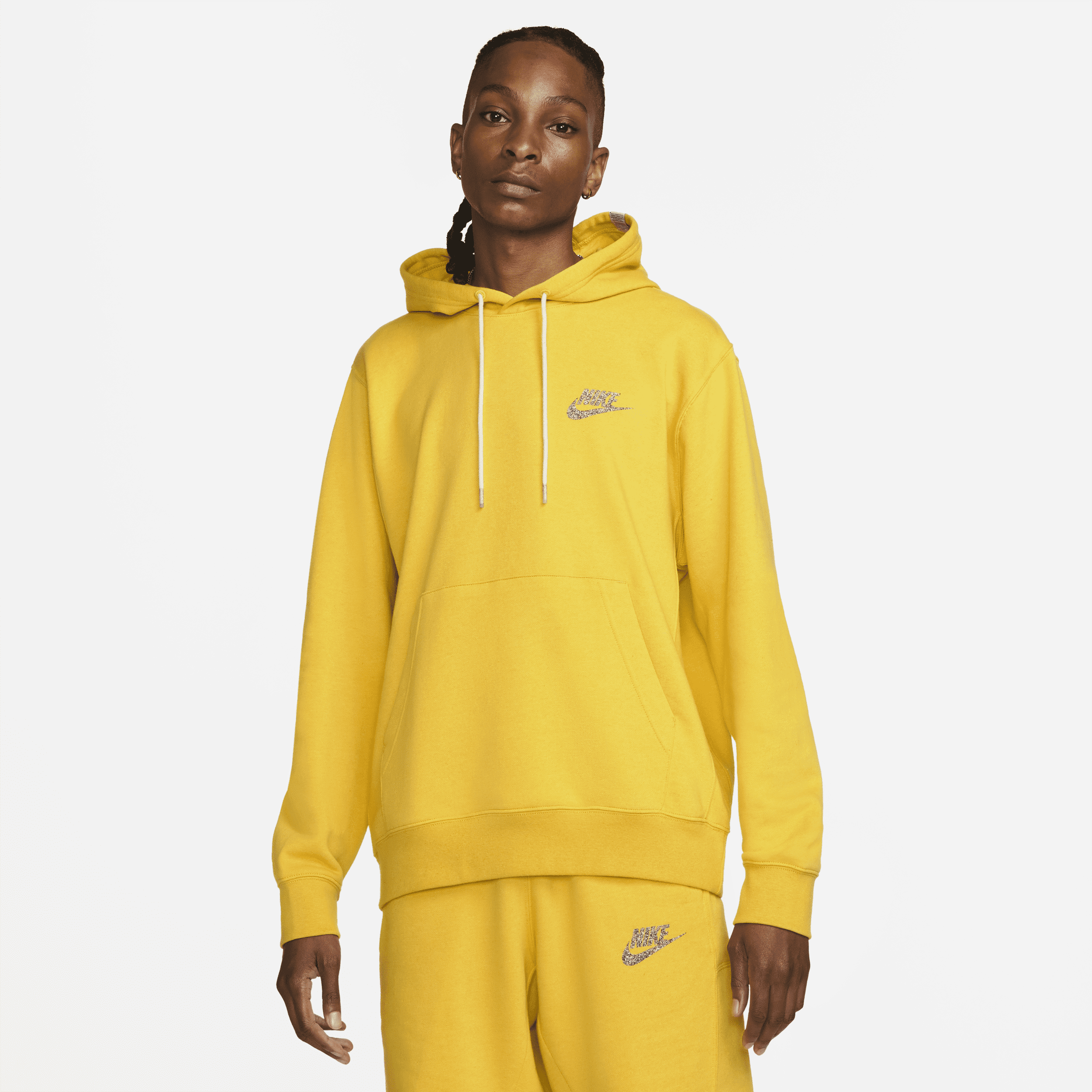 Męska dzianinowa bluza z kapturem Nike Sportswear - Żółty