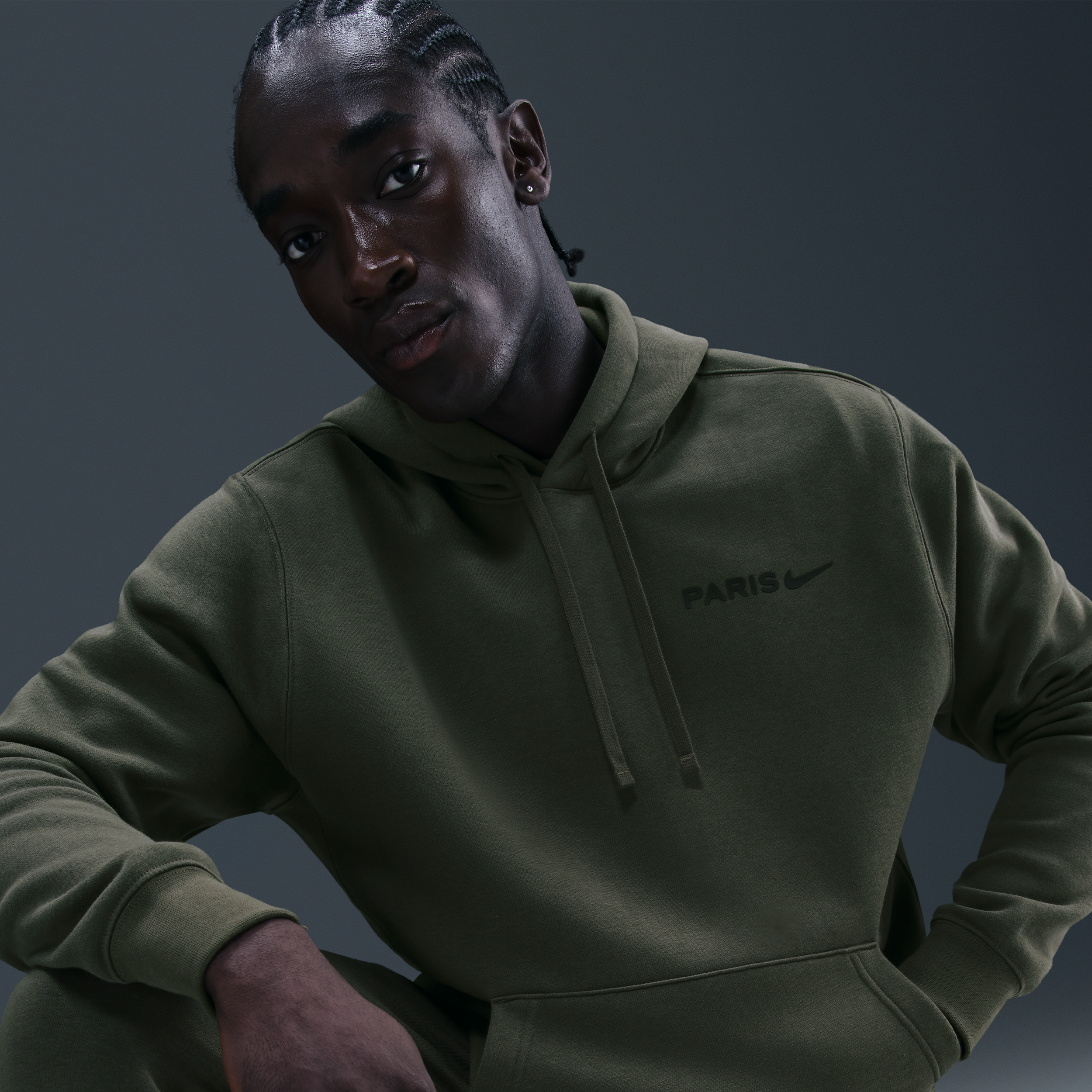 Thumbnail - Paris Saint-Germain Club Nike Fußballhoodie aus Fleece für Herren - Grün