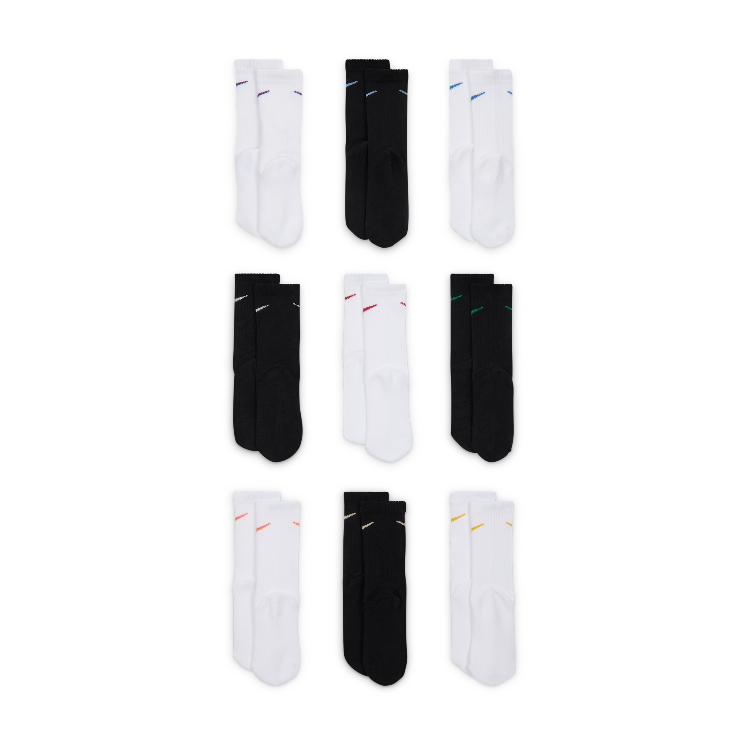 Thumbnail - Nike Feiertage-Crew-Socken-Box-Set für jüngere Kinder (9 Paar) - Weiß