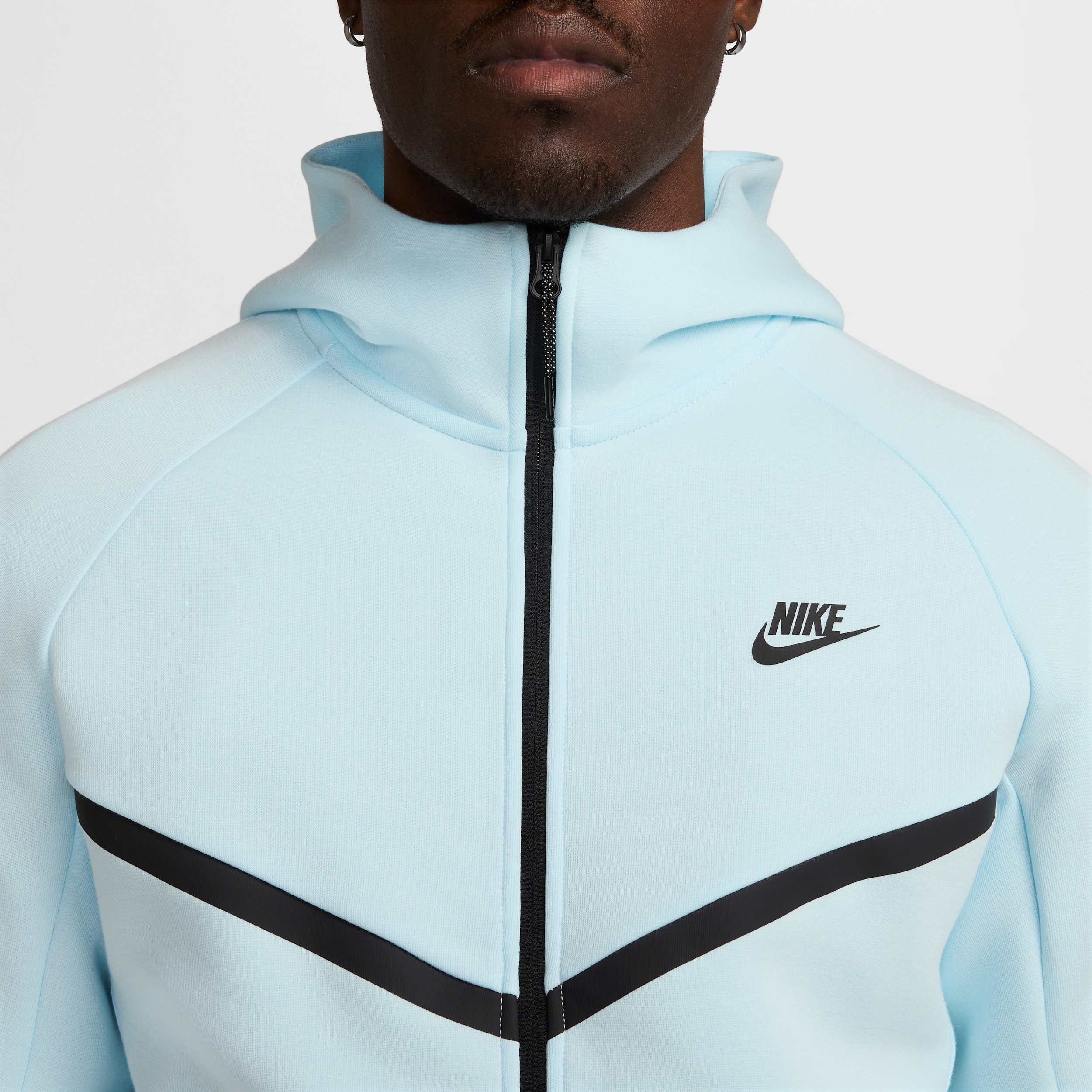 Sweat à capuche et zip Windrunner Nike Tech pour homme - Bleu