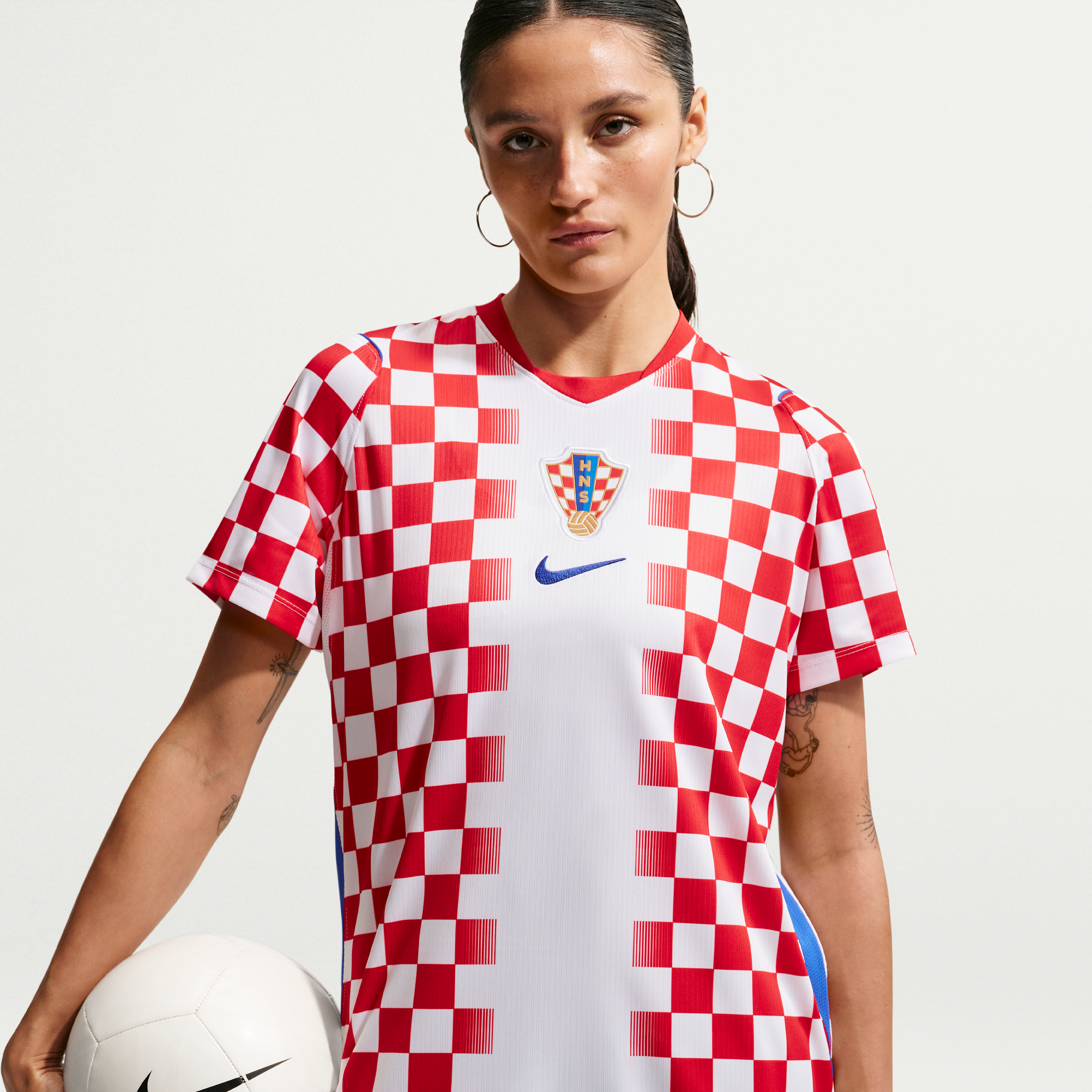Kroatien 2026 Stadium Home Nike Dri-FIT Replica-fodboldtrøje til kvinder - hvid