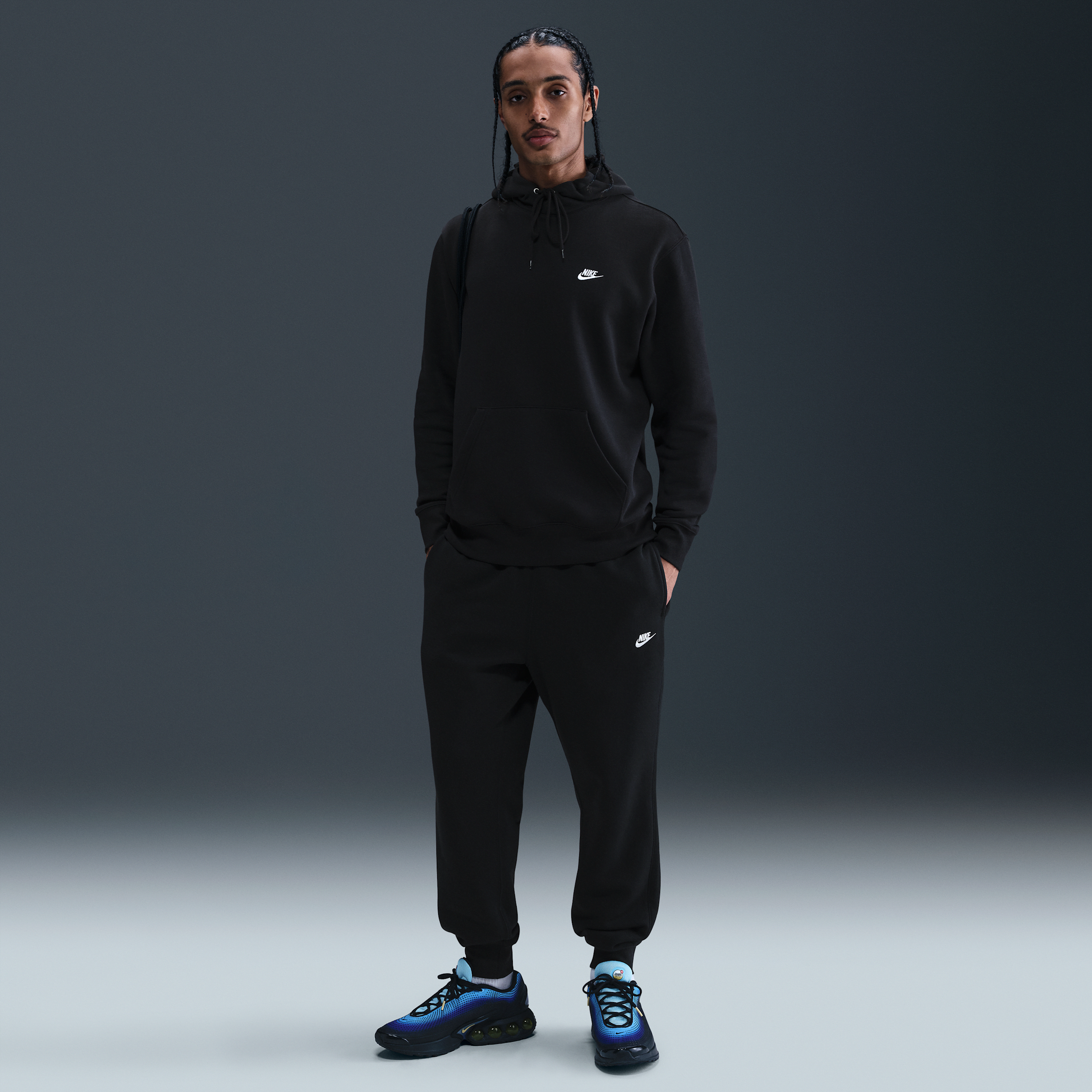 Sweat à capuche en Fleece Nike Club pour homme - Noir