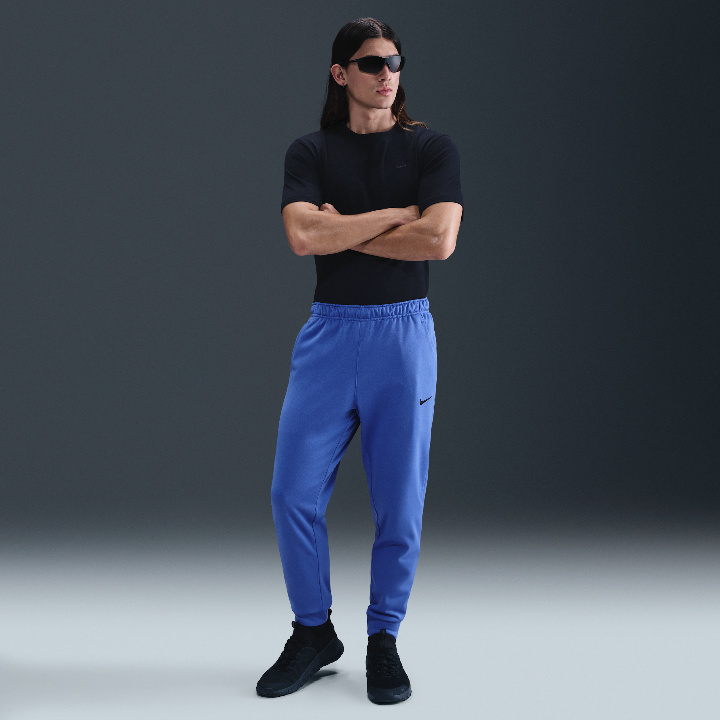 Thumbnail - Nike Therma schmal zulaufende Therma-FIT Fitnesshose für Herren - Blau