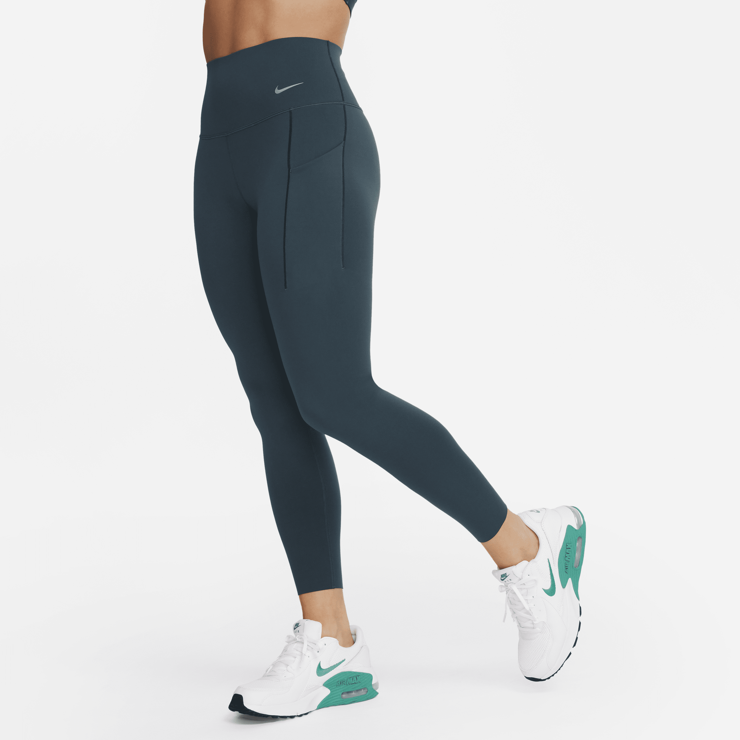 Nike Fast 7/8-hardlooplegging met halfhoge taille en zakken voor dames  (Plus Size)