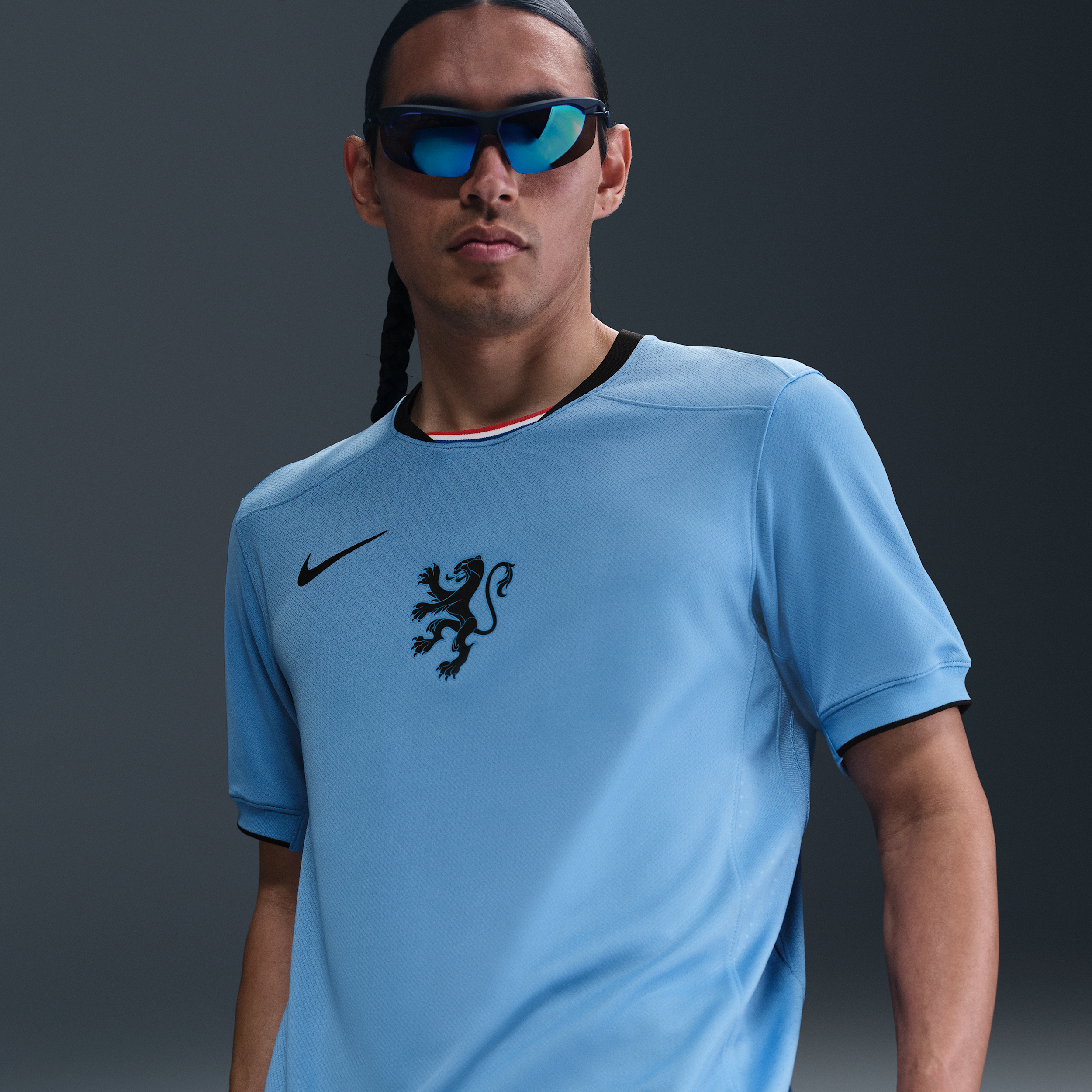 Thumbnail - Niederlande 2025 Stadium Away (Frauenteam) Nike Dri-FIT Replika-Fußballtrikot (Herren) - Blau