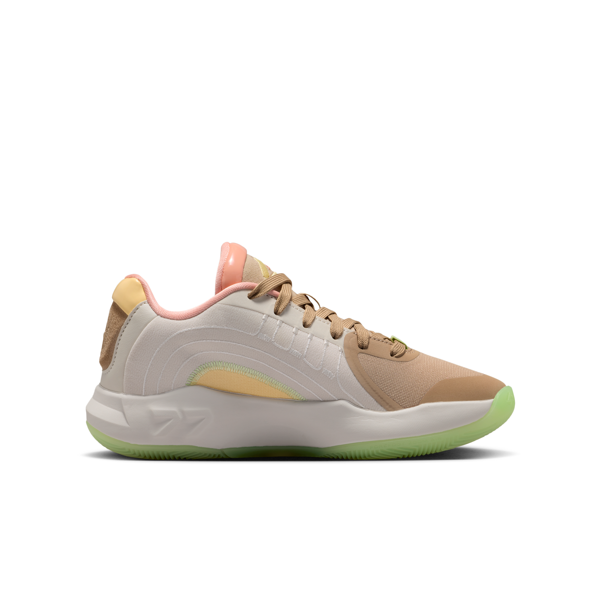 Thumbnail - Luka 4 "Light Orewood and Tangerine" Basketballschuh (ältere Kinder) - Braun