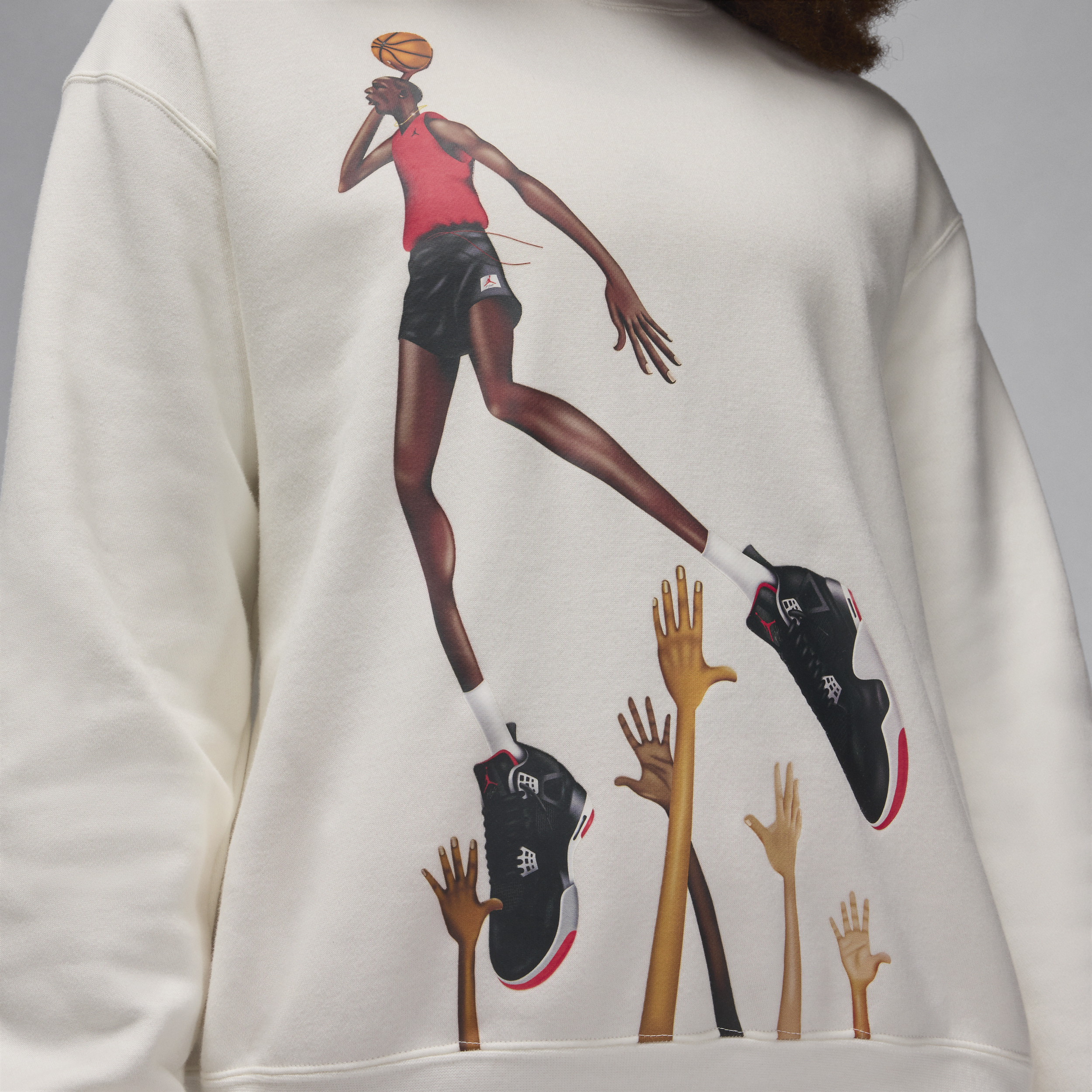 Jordan Artist Series by Darien Birks sweatshirt van fleece met ronde hals voor dames Wit