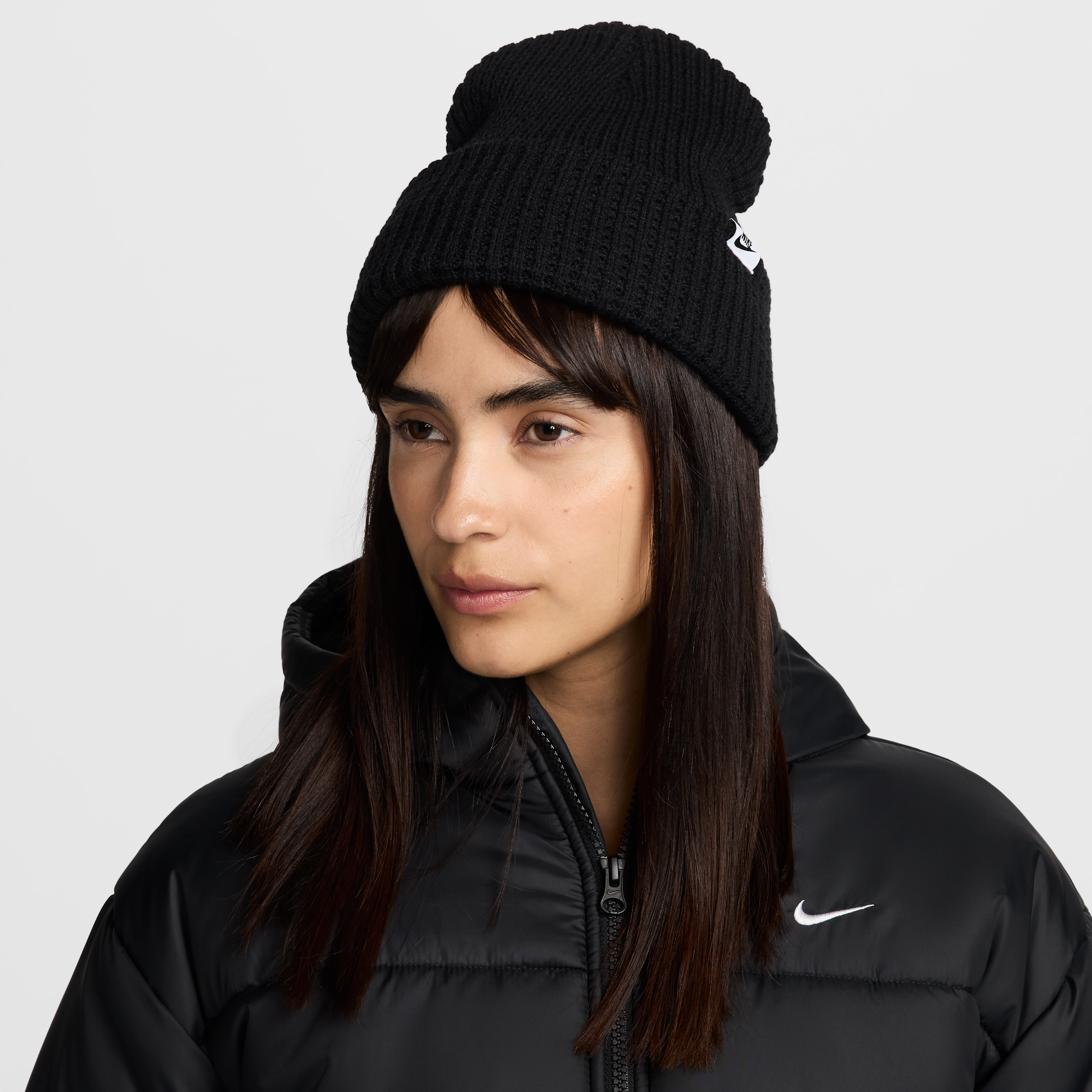 Bonnet en maille gaufrée Nike Peak - Noir