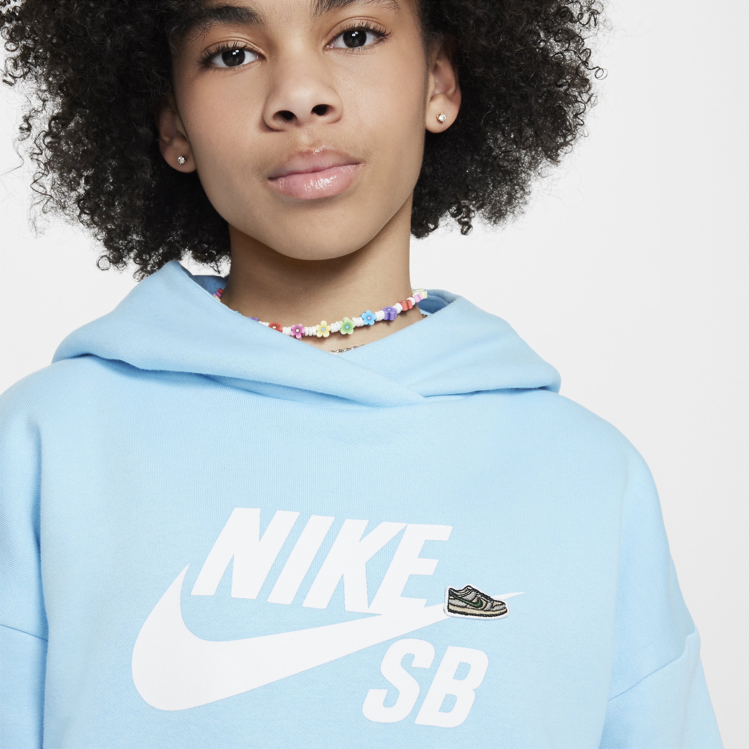 Nike SB Icon Fleece EasyOn oversized hoodie voor kids Blauw