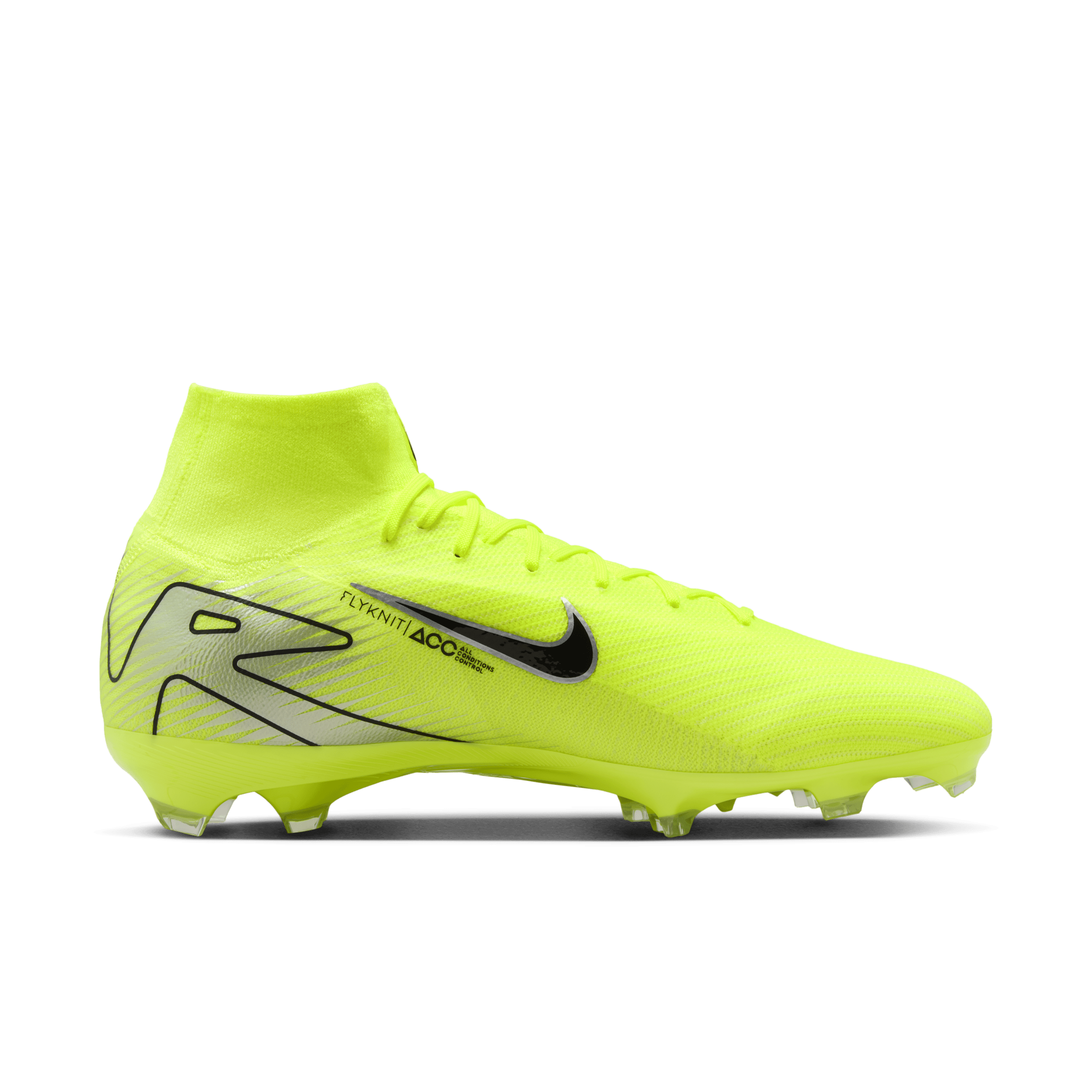 Chaussure de foot montante à crampons FG Nike Mercurial Superfly 10 Pro - Jaune