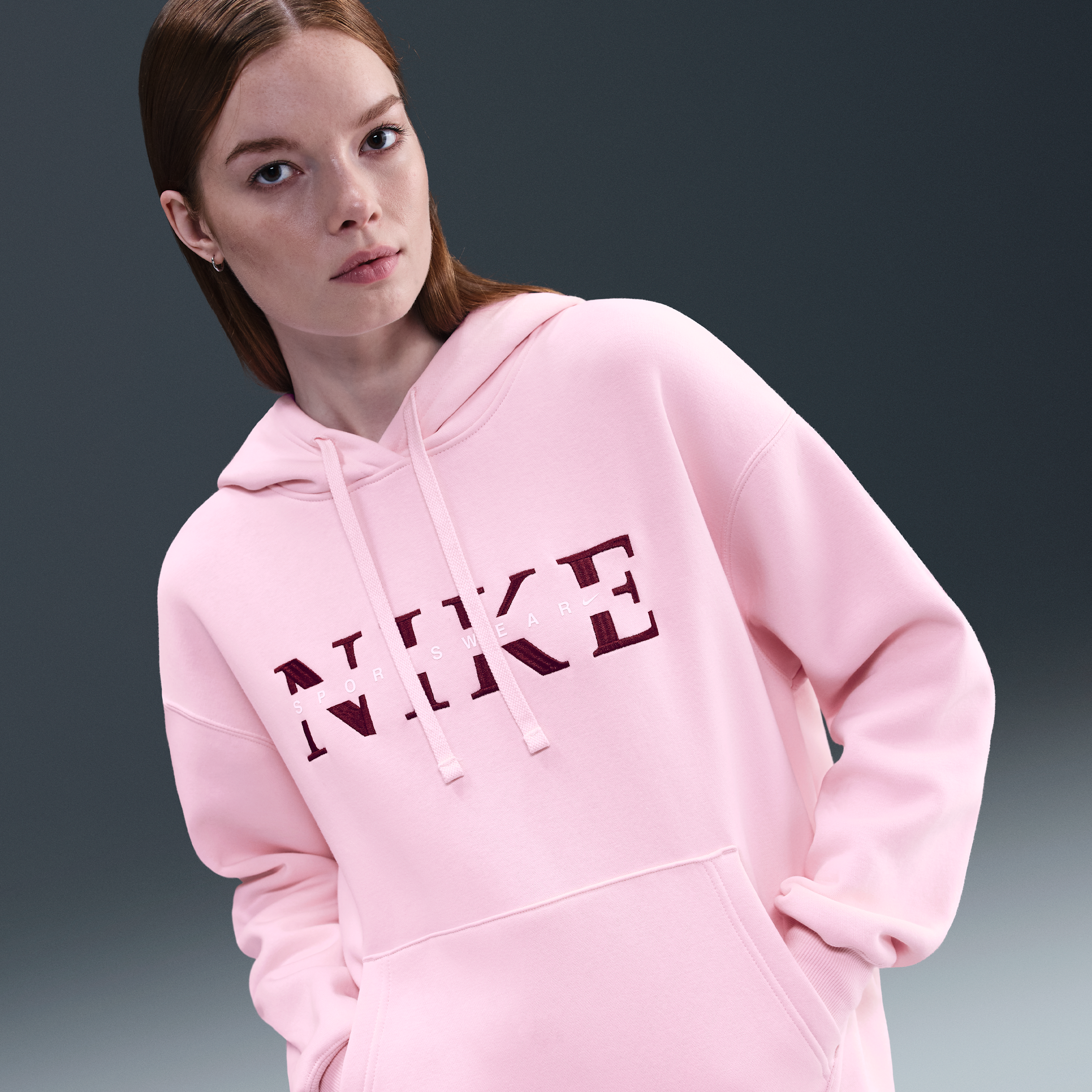 Thumbnail - Nike Phoenix Fleece Oversize-Hoodie für Damen - Pink
