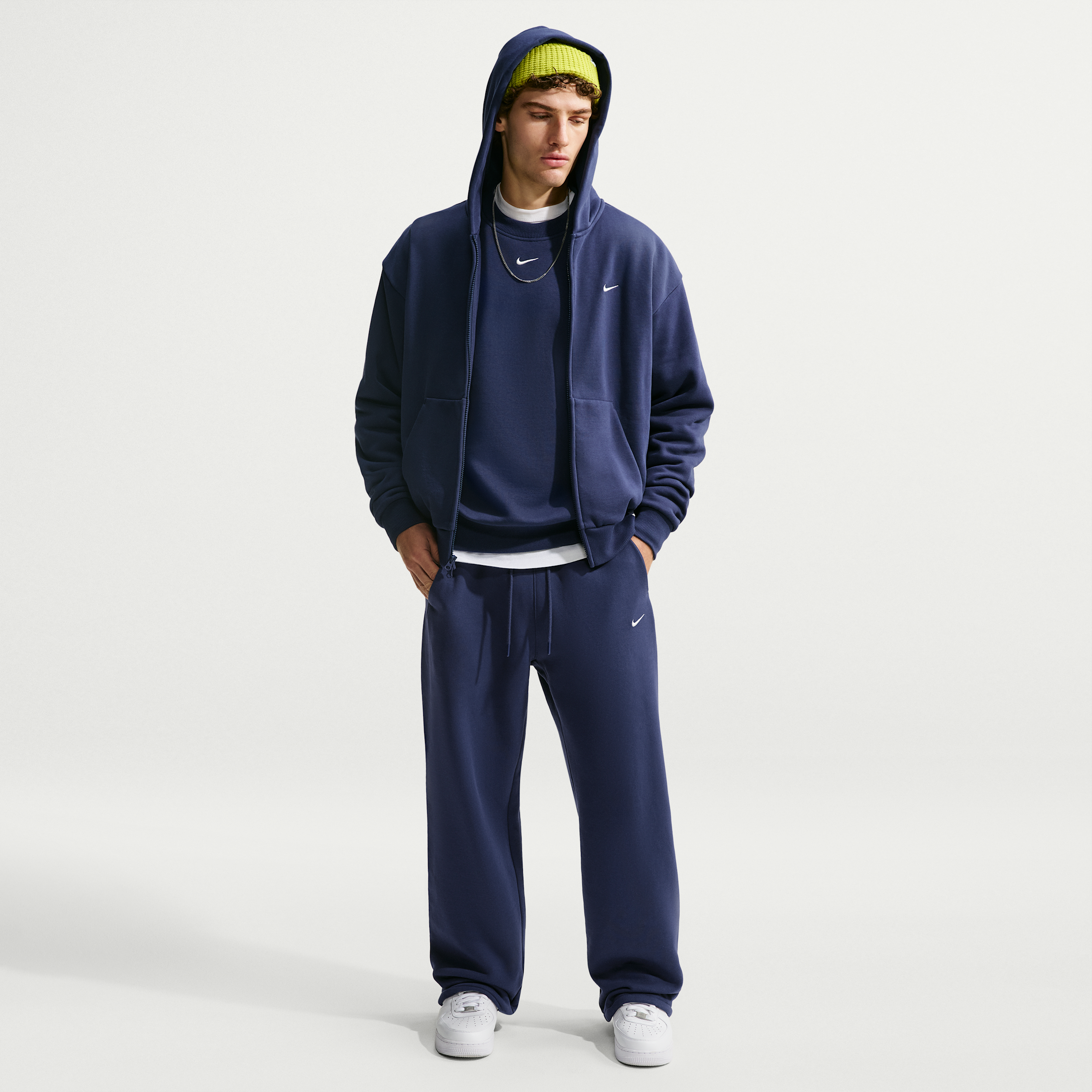 Nike Solo-fleece-bukser med elastik til mænd - blå
