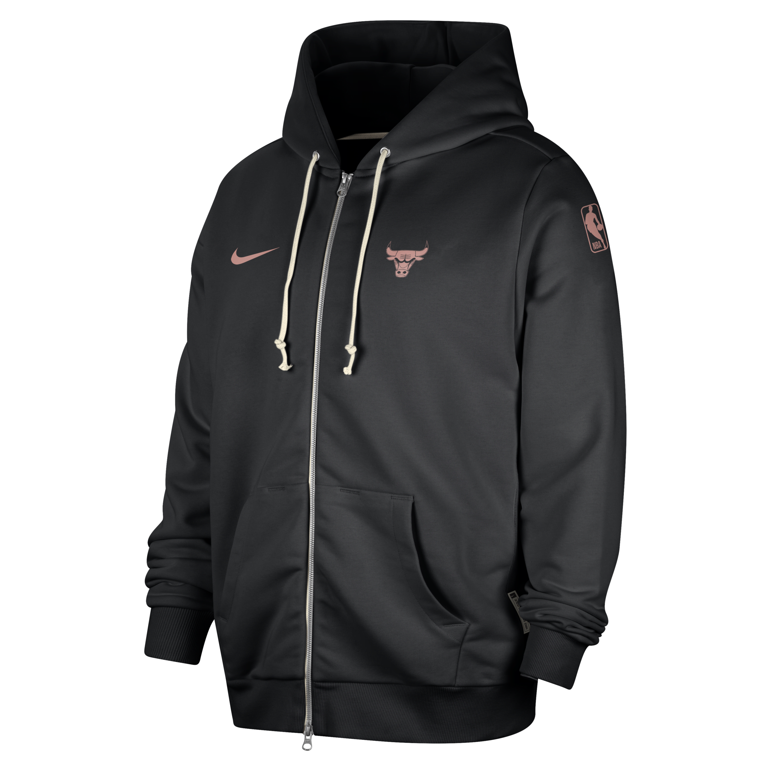 Chicago Bulls Standard Issue Men’s Nike Dri-FIT Full-Zip Hoodie – Black – Sustainable Blends Minimum