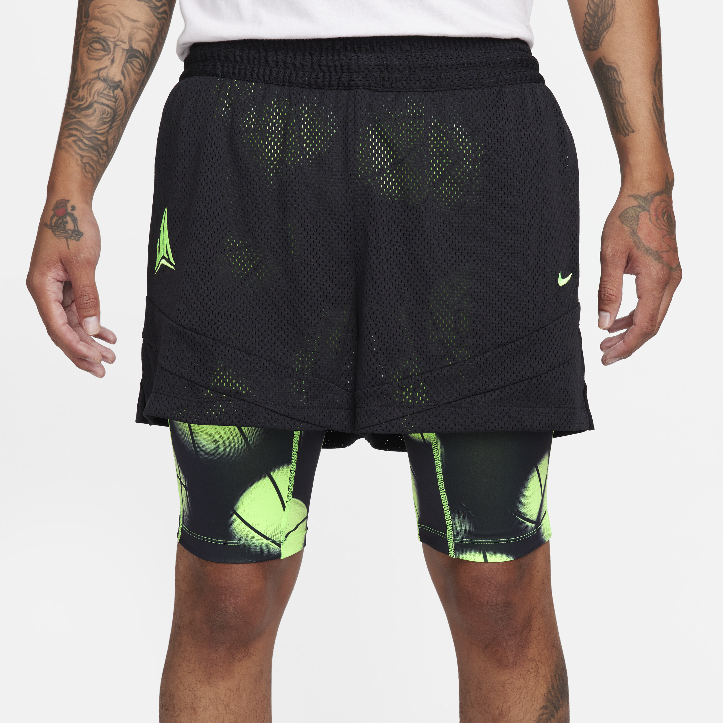 Nike Ja Dri-FIT 2-in-1 basketbalshorts voor heren (10 cm) Zwart