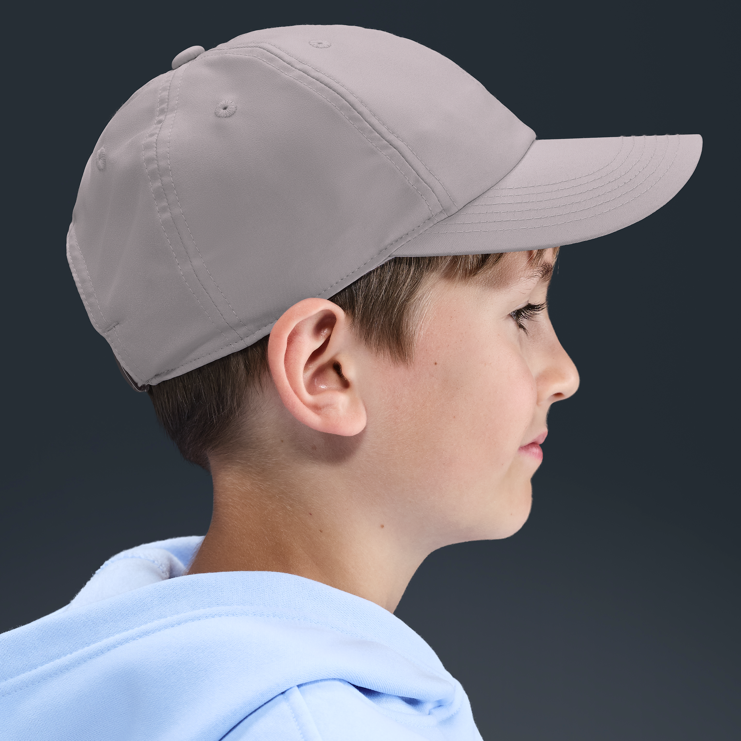 Thumbnail - Nike Dri-FIT Club unstrukturierte Metall-Swoosh-Cap für Kinder - Lila