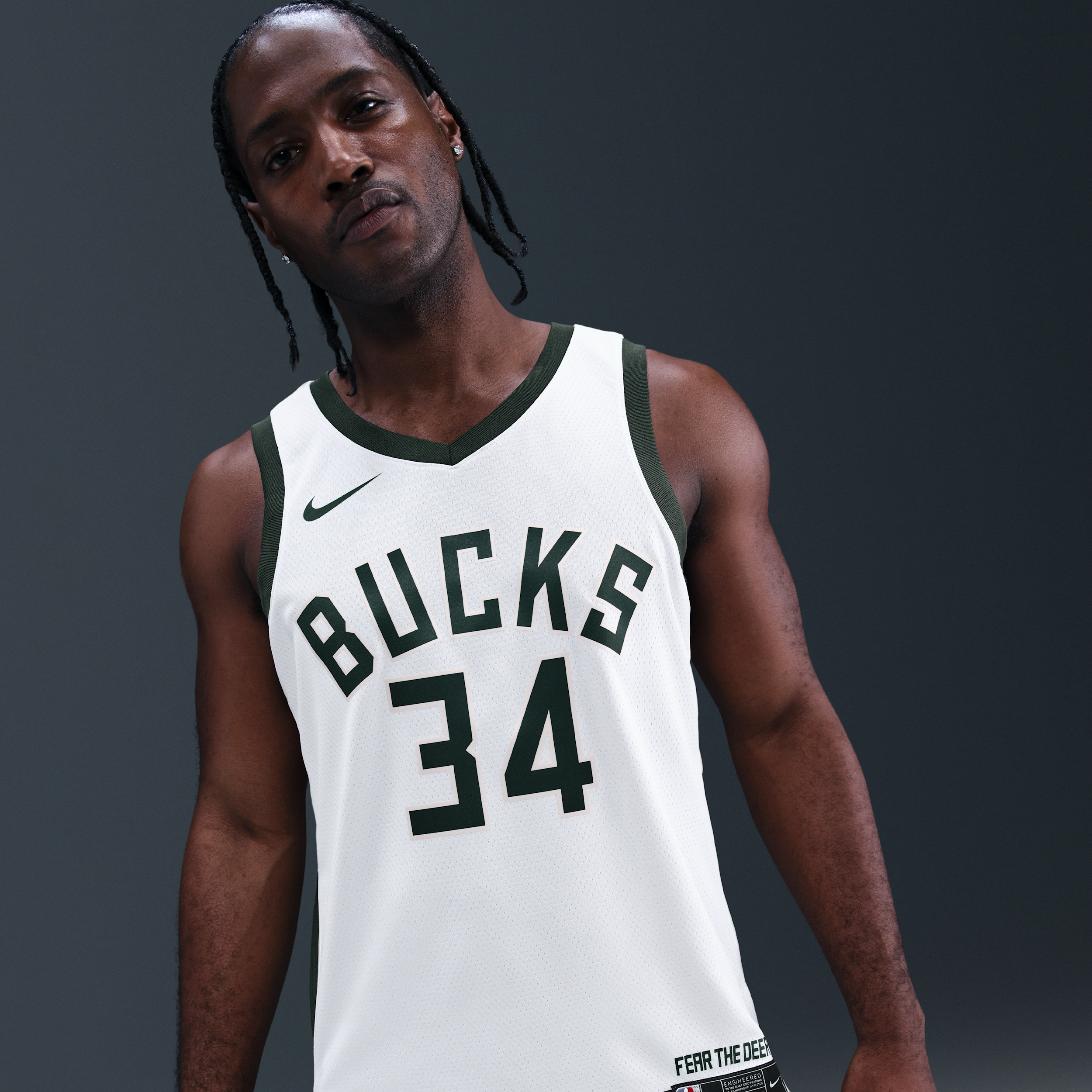 Thumbnail - Milwaukee Bucks Association Edition Nike Dri-FIT NBA Swingman Trikot für Herren - Weiß