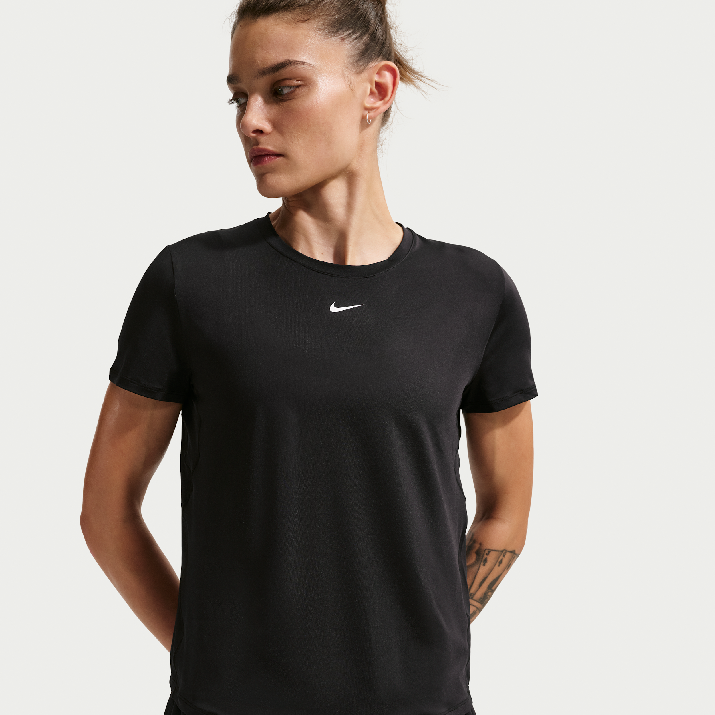 Nike One Classic Womens Dri-FIT Short-Sleeve Top - Black - This Product Provides Uva And Uvb Protection From The Sun Only In The Areas Covered By The Garment