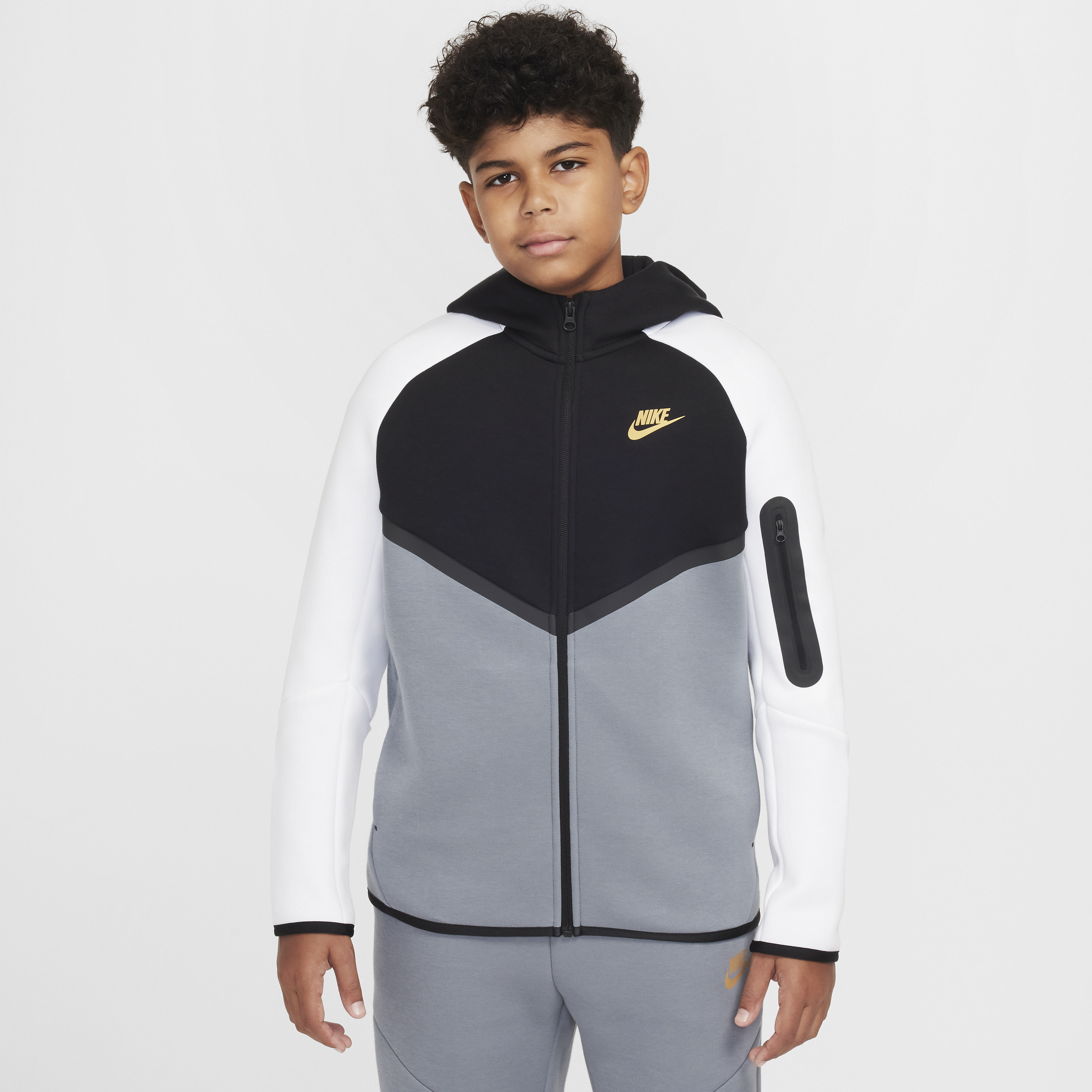 Sweat à capuche et à zip Nike Sportswear Tech Fleece pour ado (taille élargie) - Gris