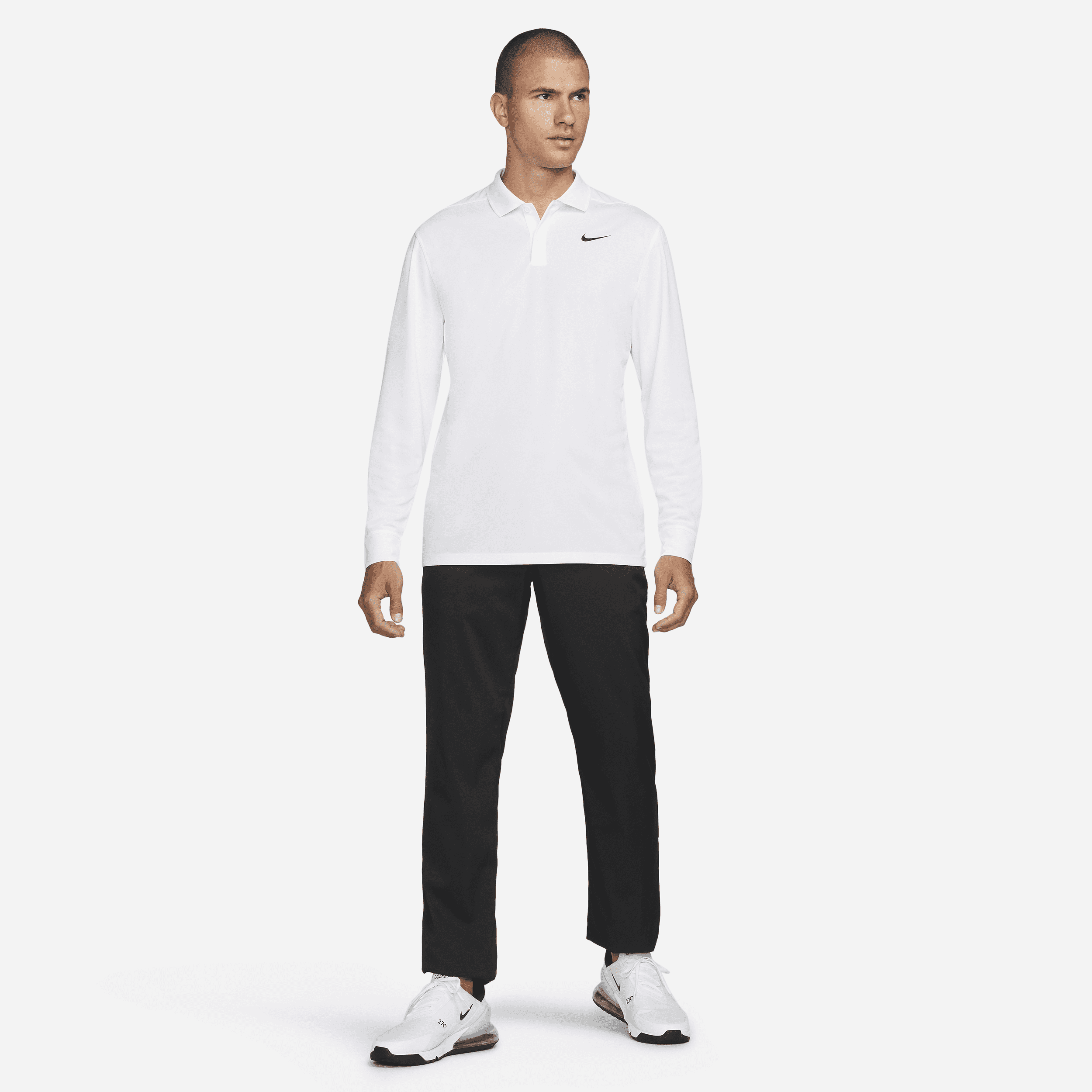 Polo de golf à manches longues Nike Dri-FIT Victory pour Homme - Blanc