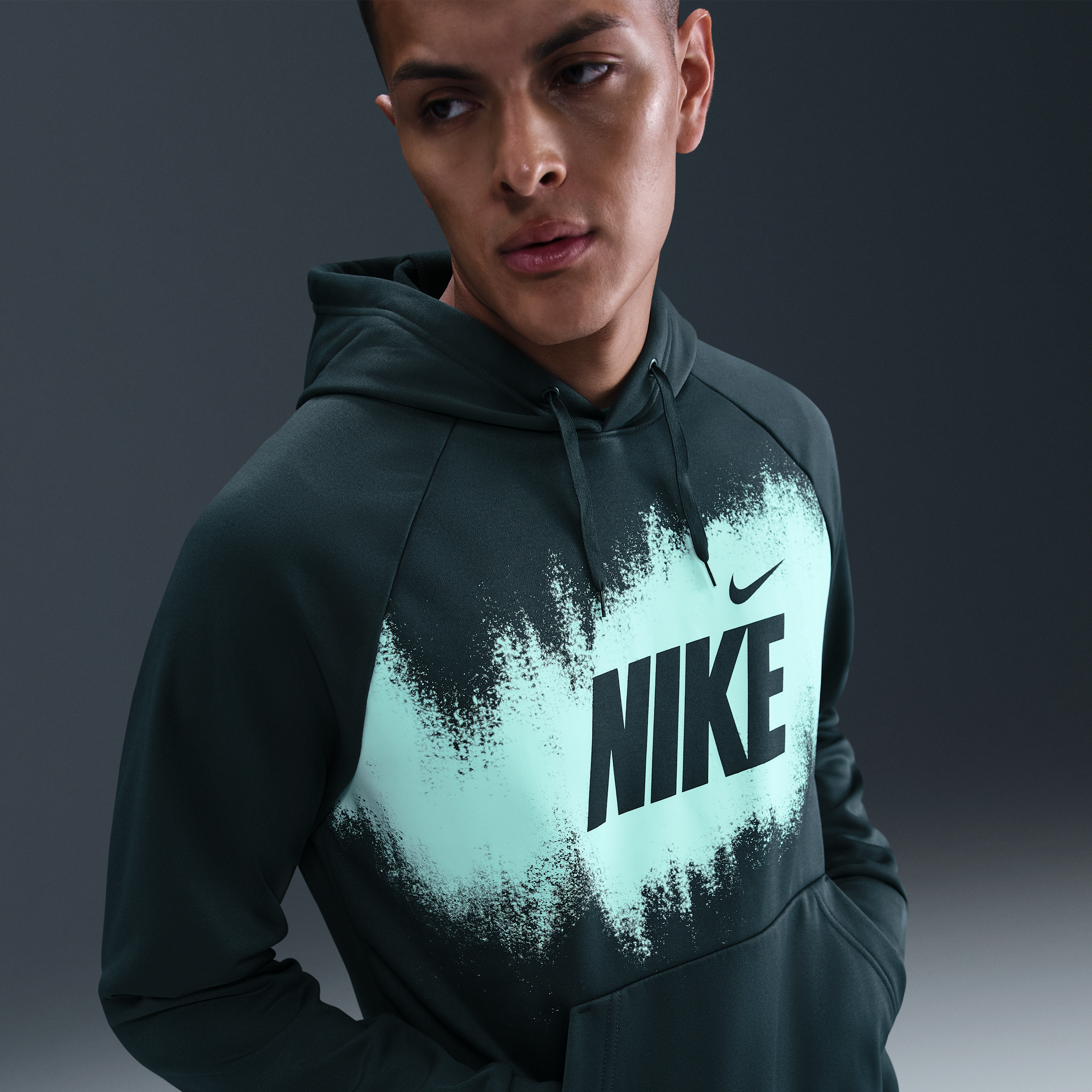 Thumbnail - Nike Therma-FIT Fleece-Hoodie für Herren - Grün