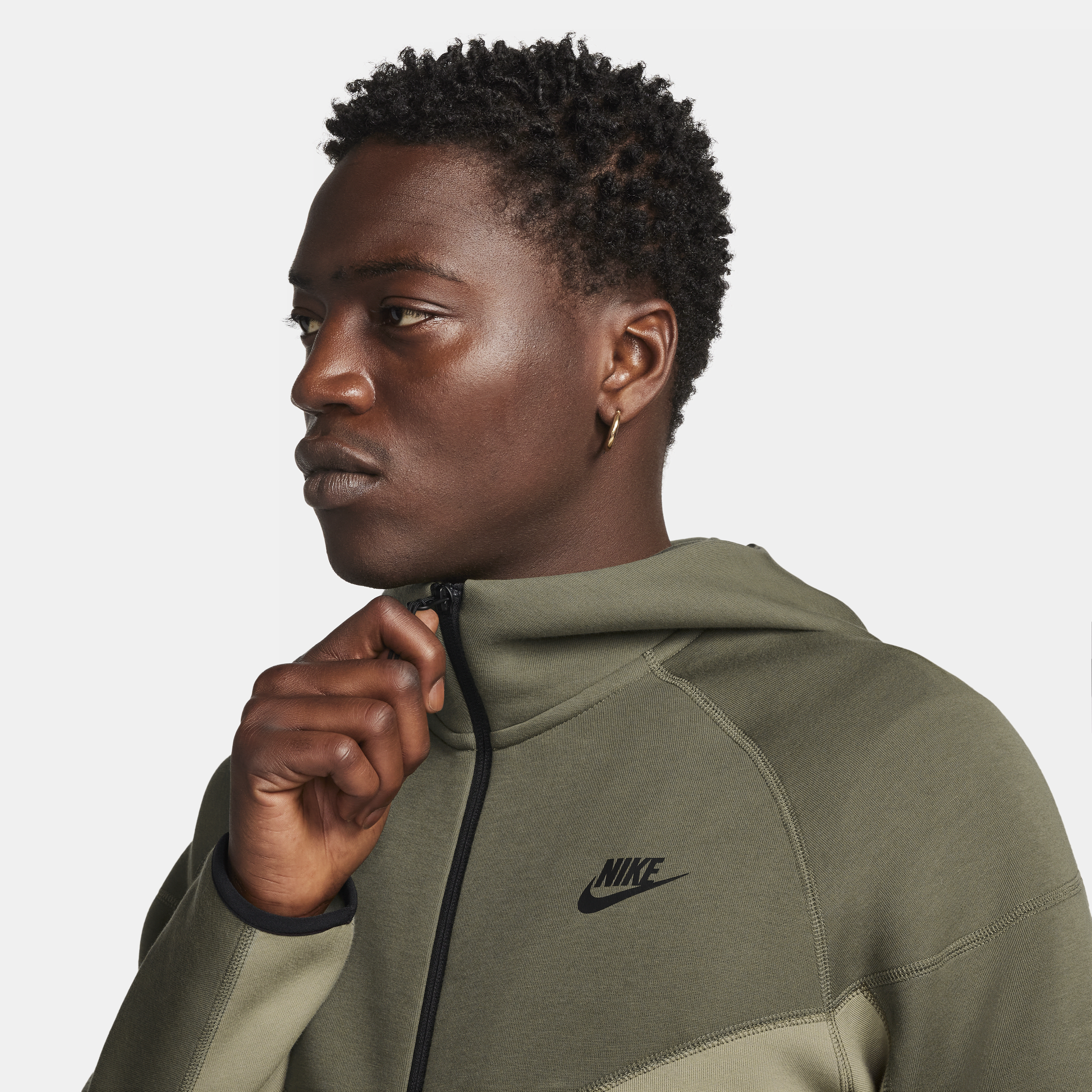 Nike Sportswear Tech Fleece Windrunner Hoodie met rits voor heren Bruin